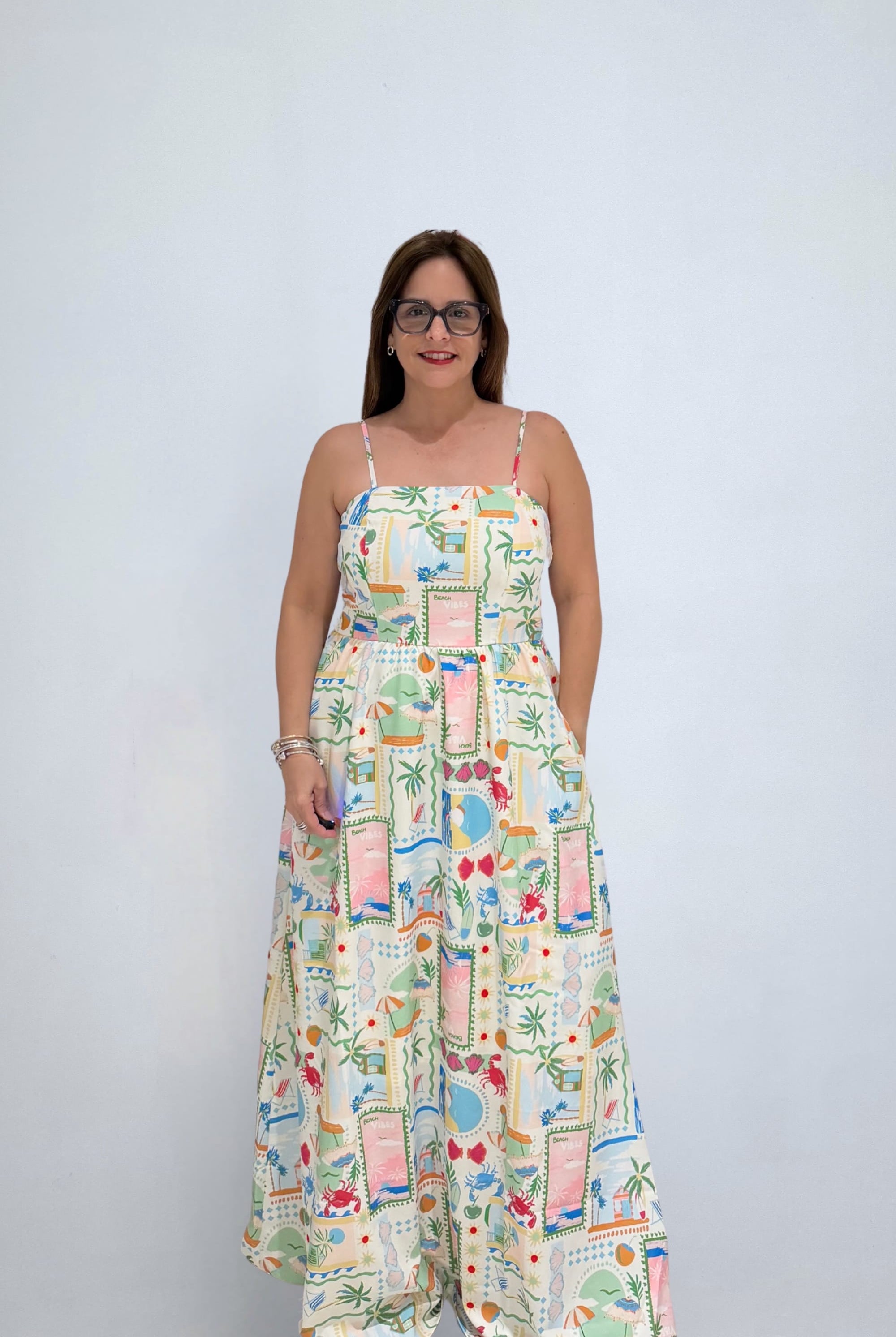 eBoutike Dress Tropical Printed Maxi Dress with pockets