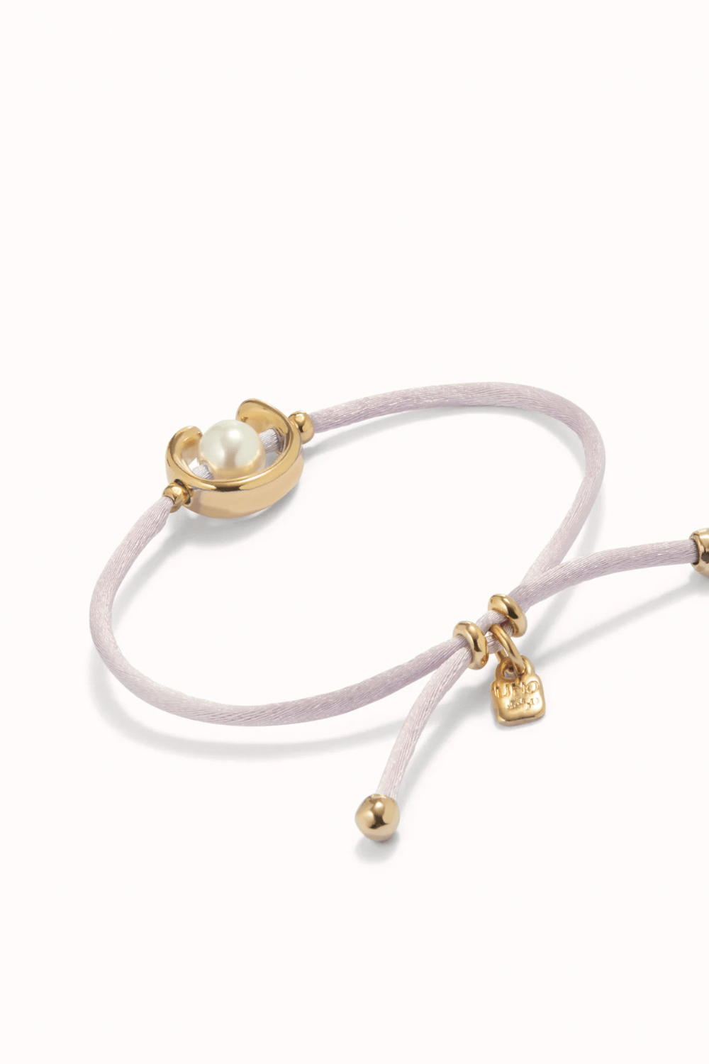 UNOde50 Bracelet Lilac cord bracelet with a pearl