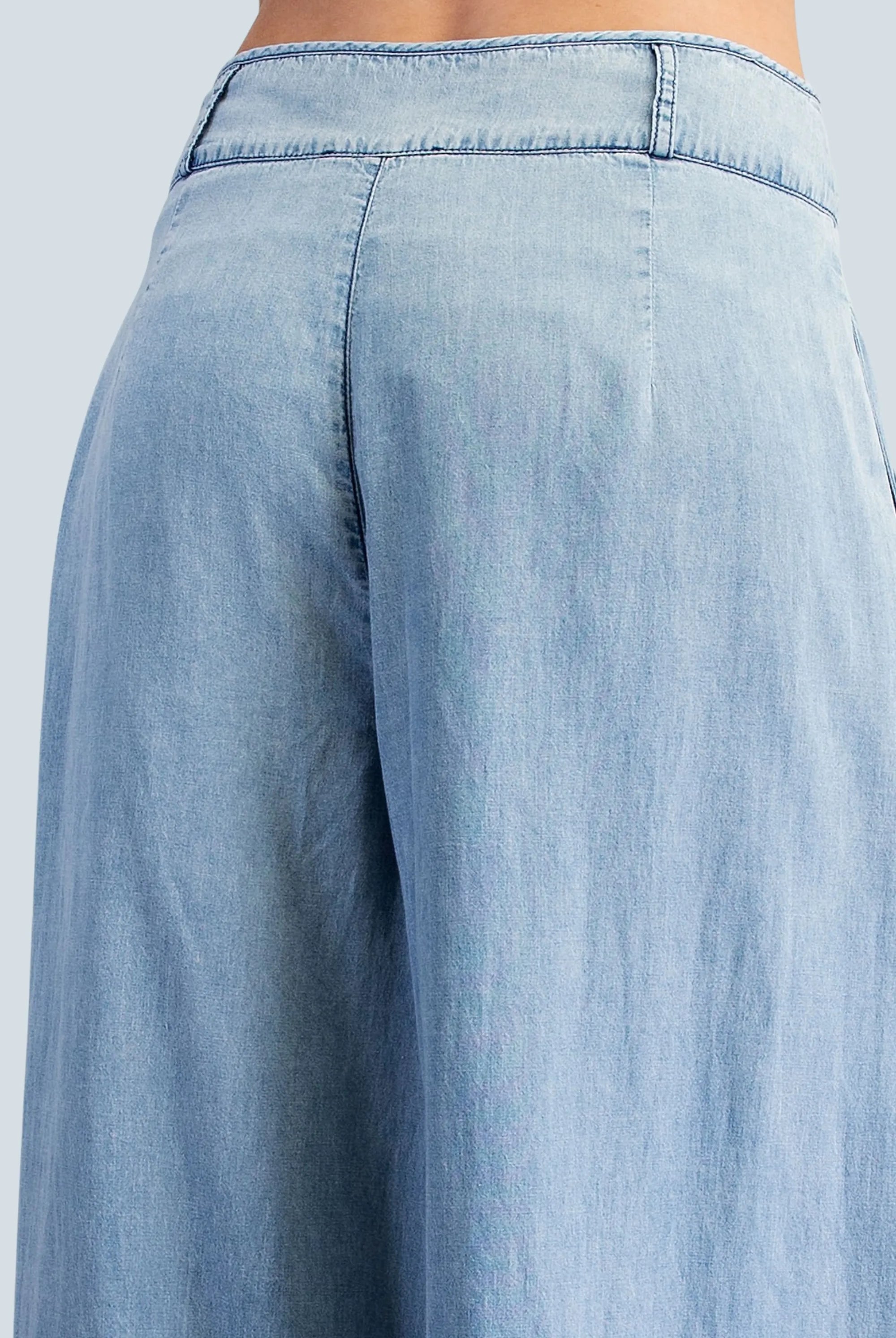 eBoutike Bottom Pintuck Denim Wide Leg Pants
