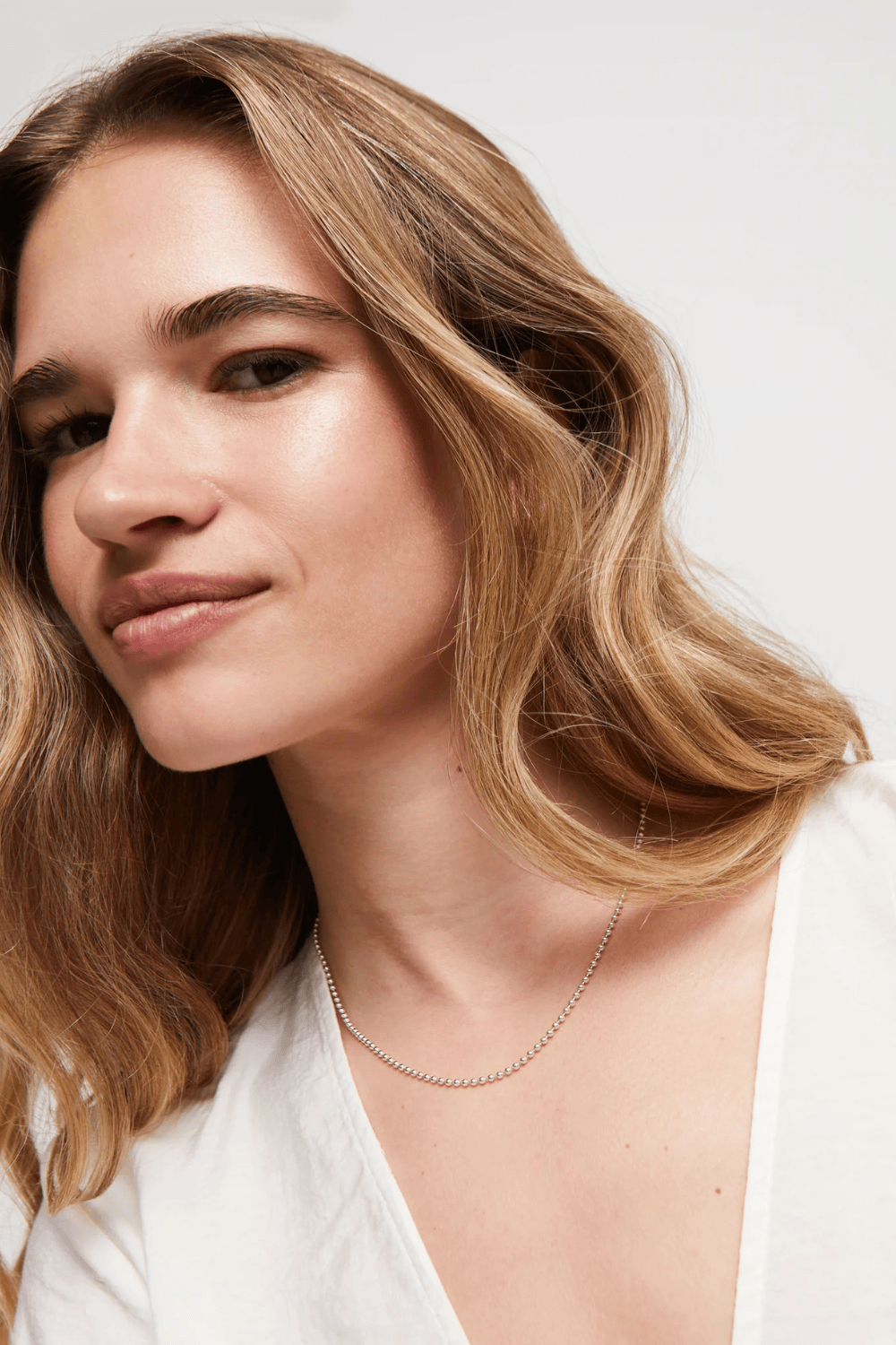 UNOde50 Necklace Sterling silver-plated short chain with beads