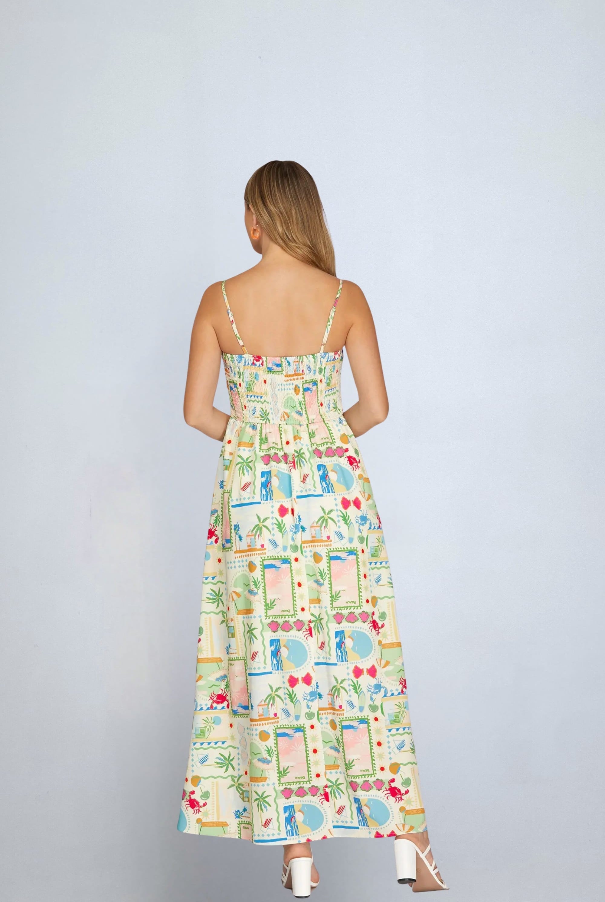 eBoutike Dress Tropical Printed Maxi Dress with pockets