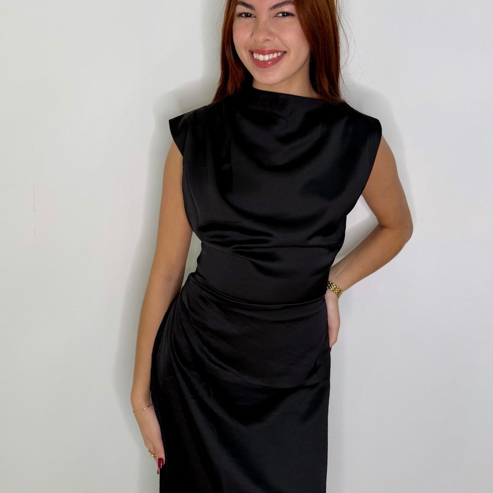 Asymetrical Sleeveless Midi Dress