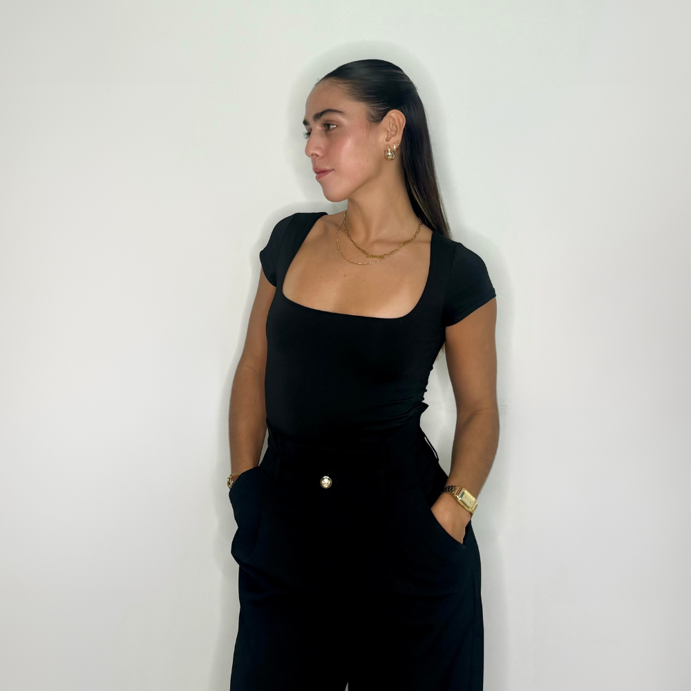 High-Waisted Pleated Wide-Leg Pant