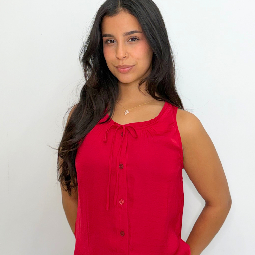 Relaxed Button-front Tank Top