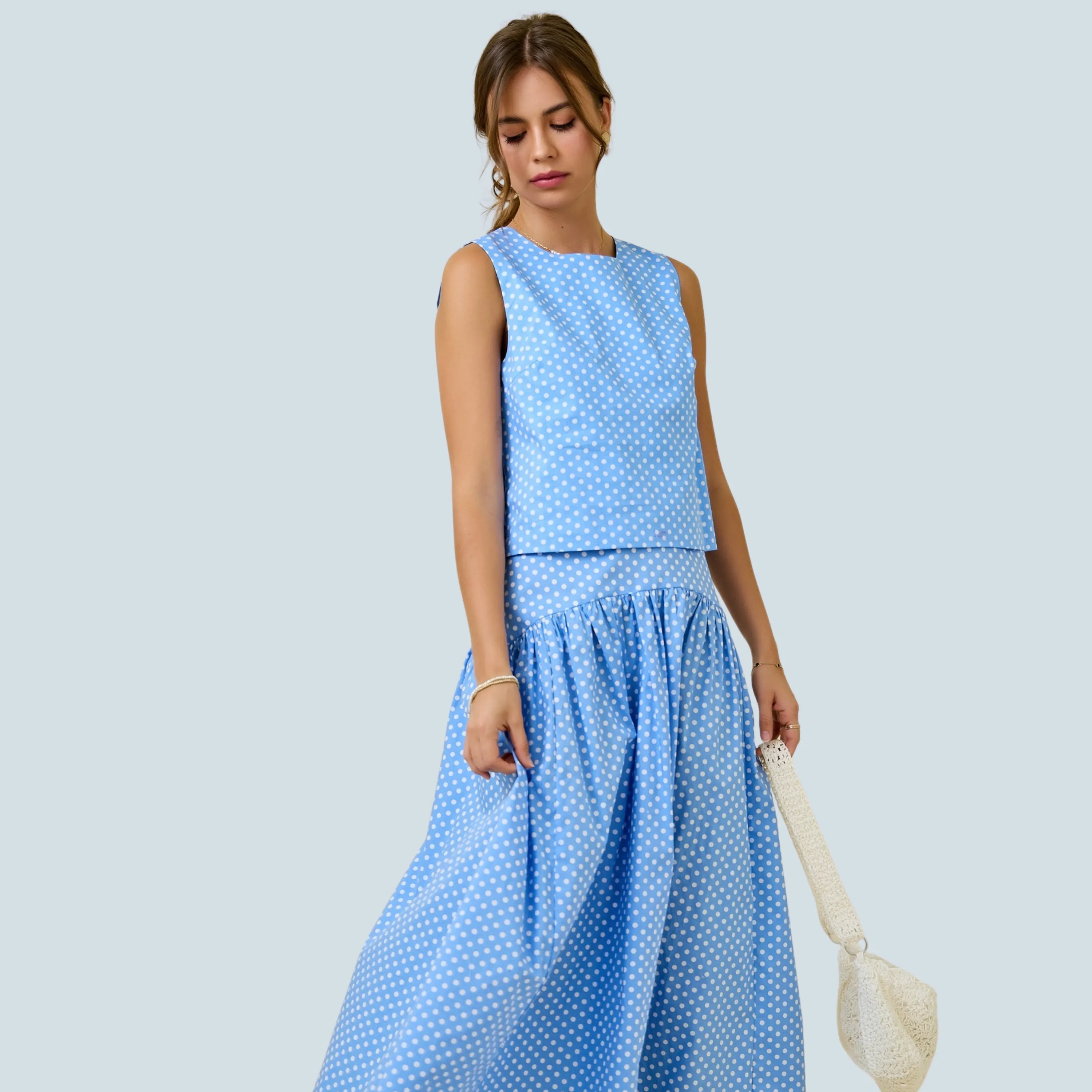 Polka Dot Maxi Skirt Set