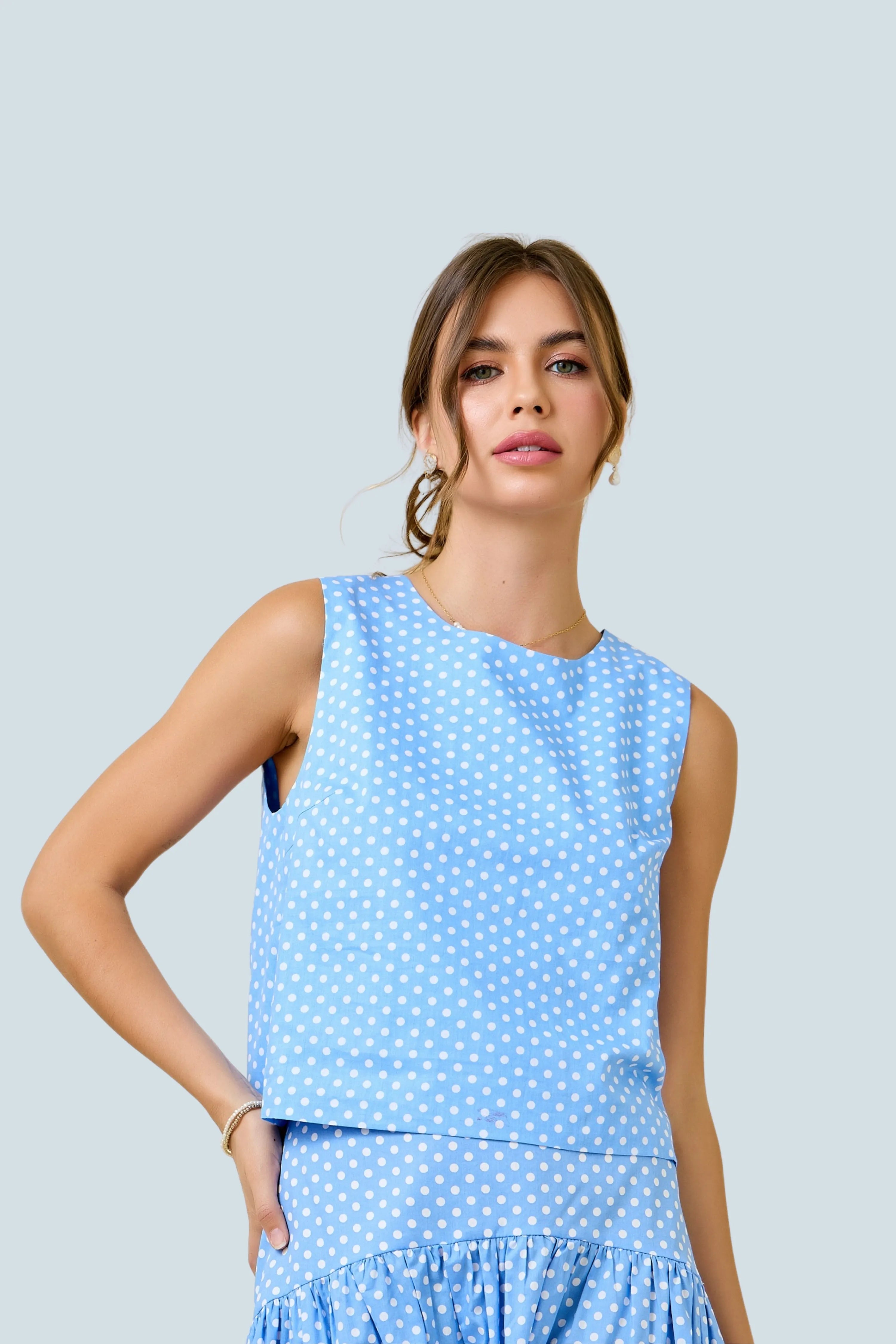eBoutike Bottom Polka Dot Maxi Skirt Set
