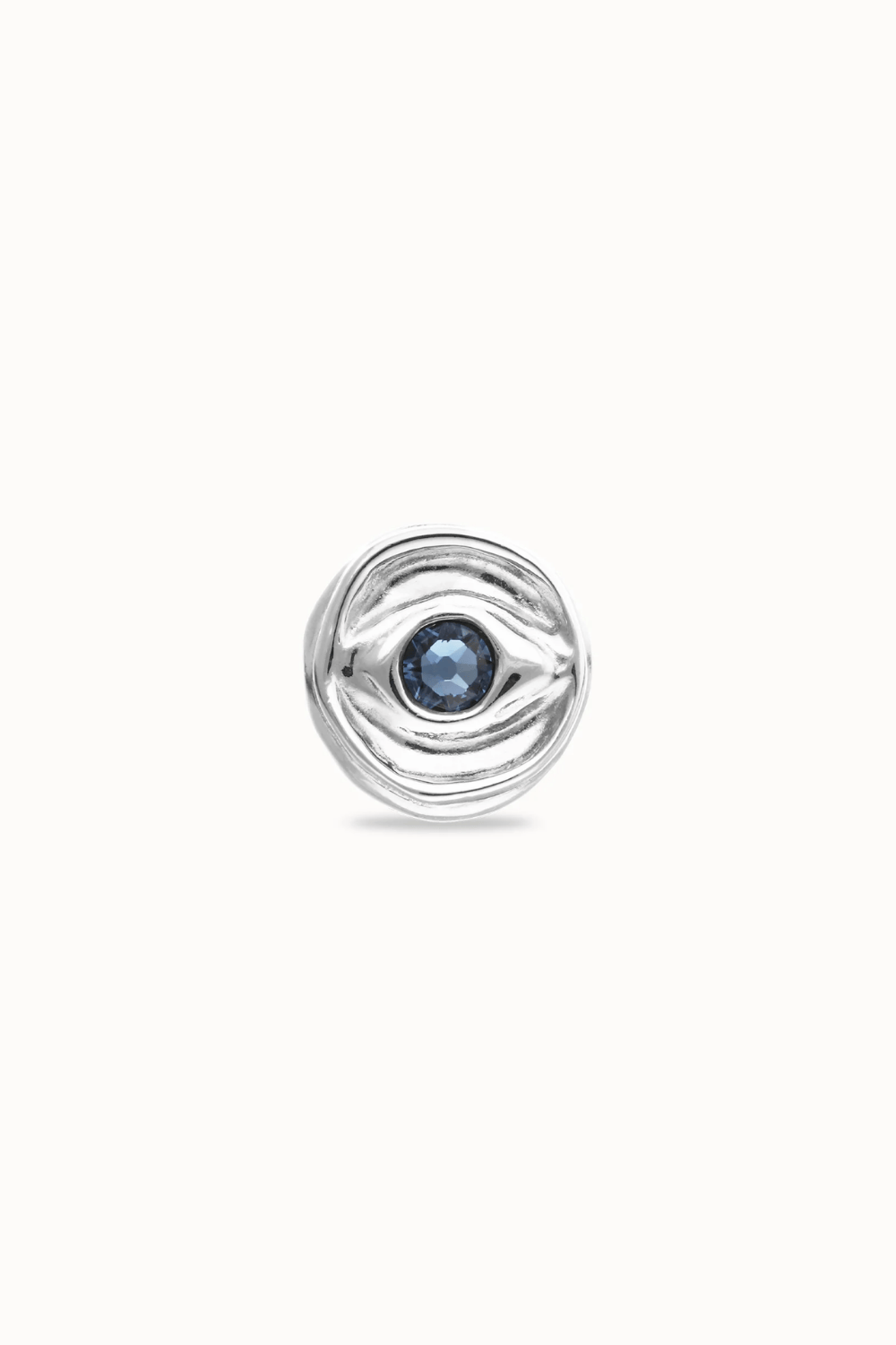 UNOde50 Ring Eye-shaped ring with faceted blue crystal