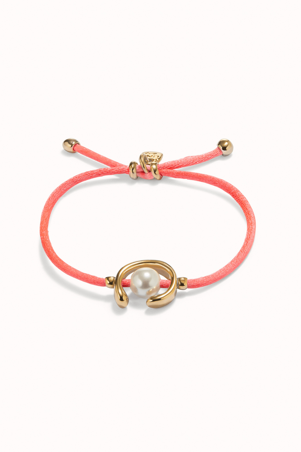 UNOde50 Bracelet Fuchsia cord bracelet with a pearl
