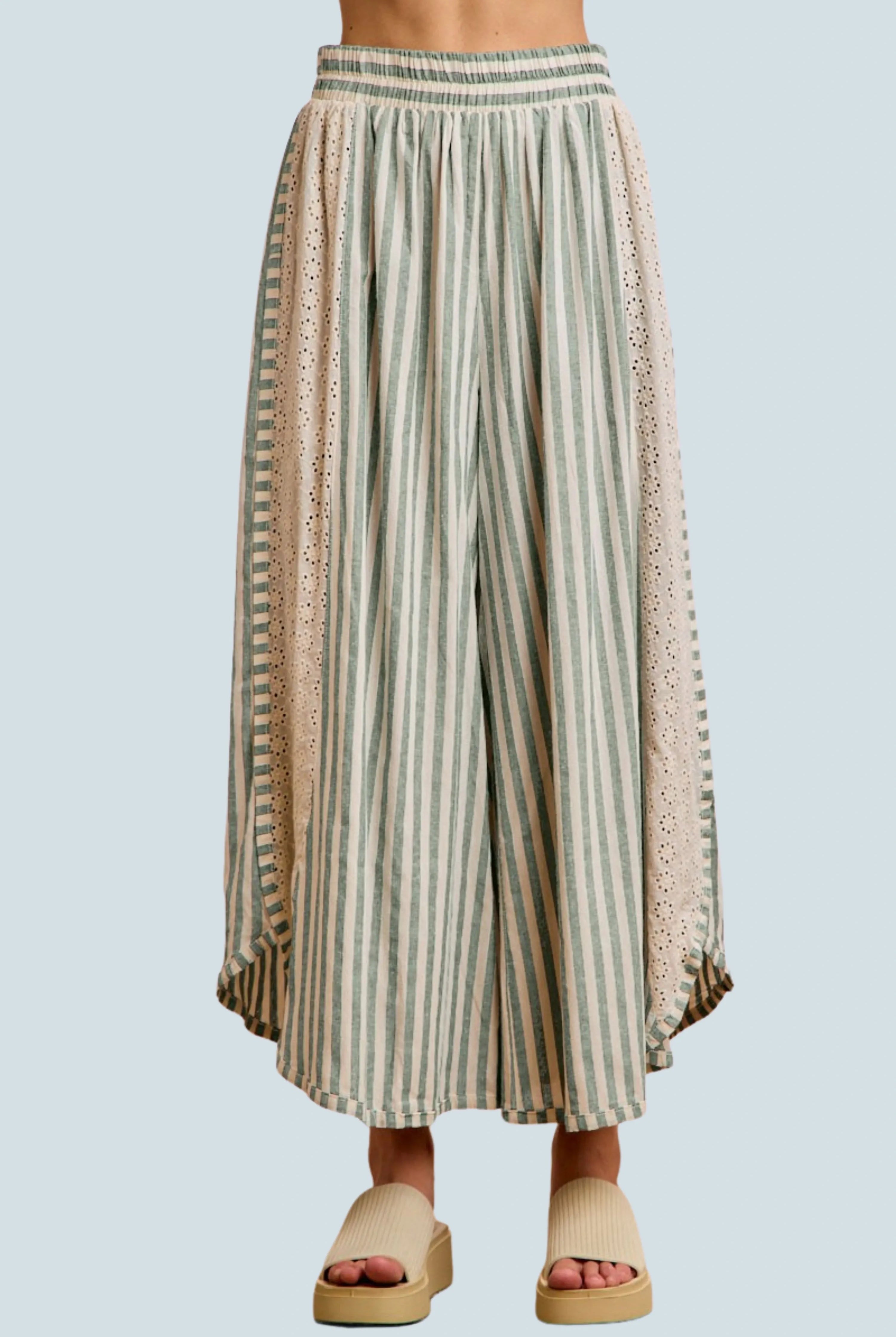 eBoutike Bottom Stripes Wide Leg Pants