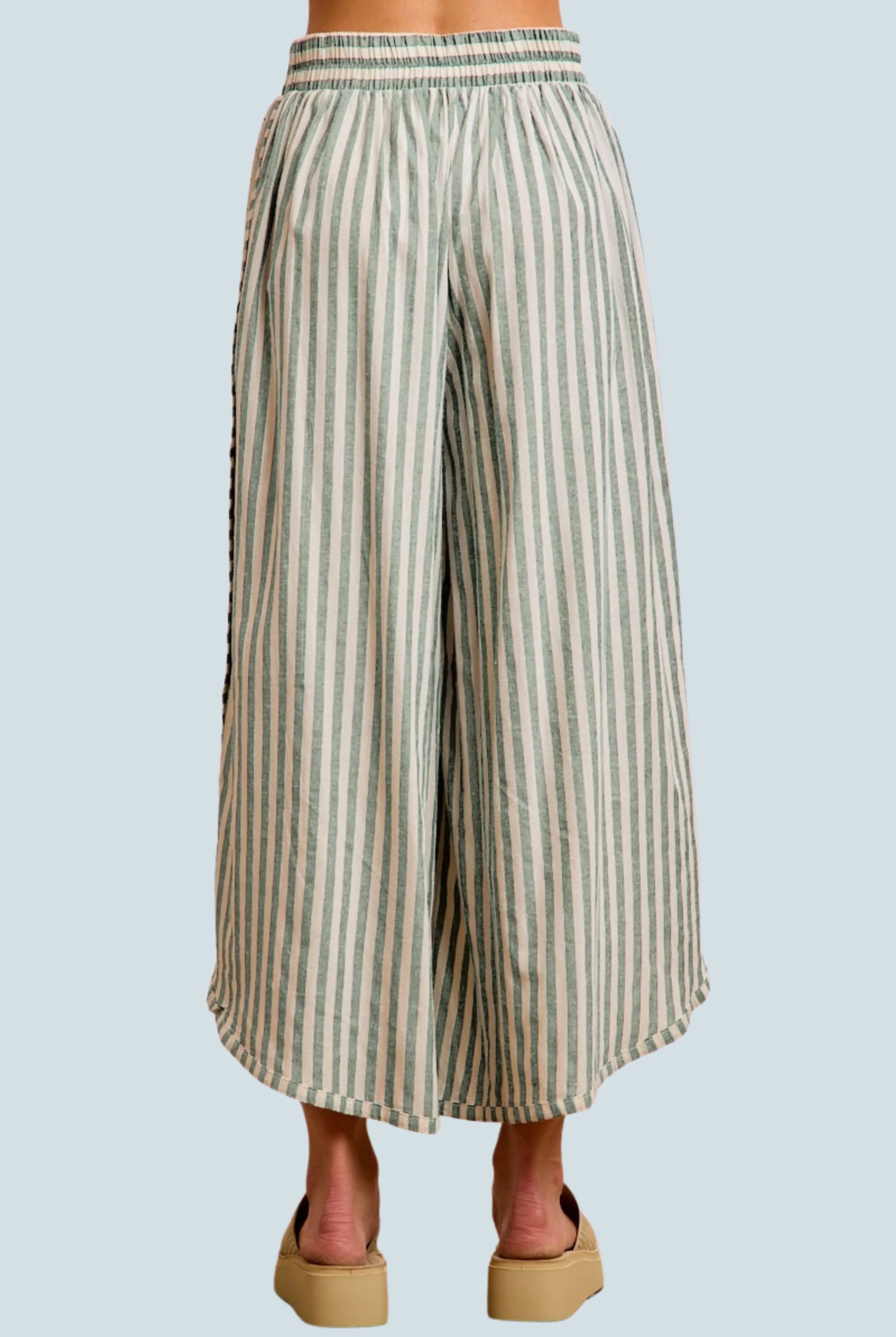 eBoutike Bottom Stripes Wide Leg Pants