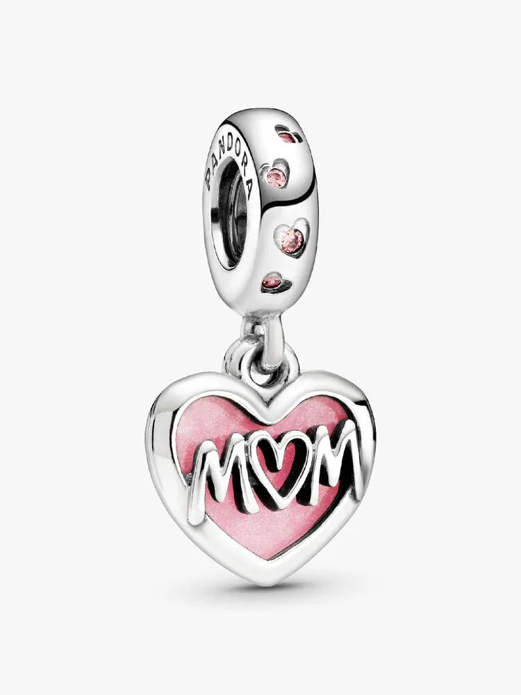Pandora Charms & Pendants 798887C01 Mom Script Heart Dangle Charm