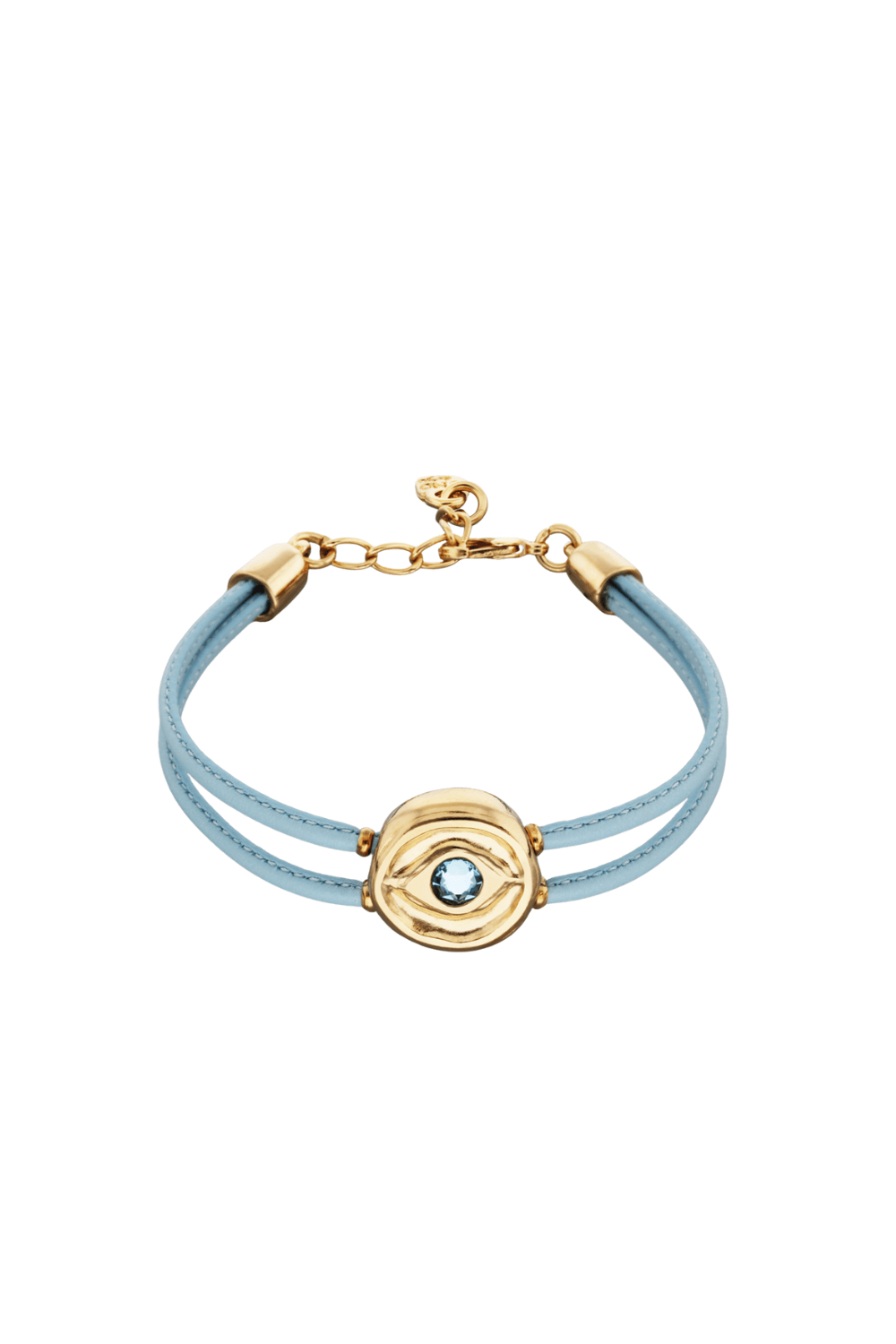 UNOde50 Bracelet Double leather birthstone bracelet with eye