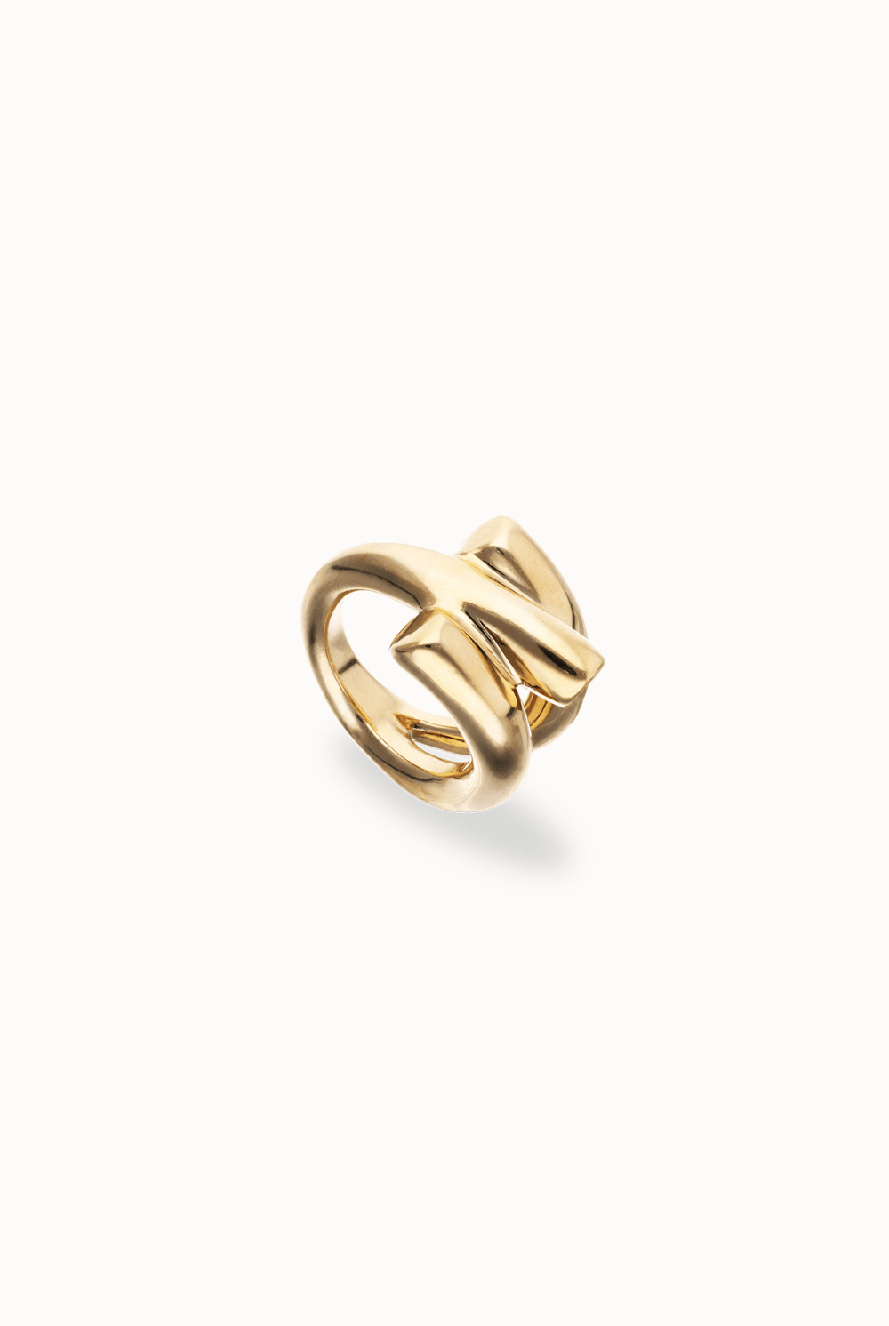 UNOde50 Ring Ring with three intertwined organic shapes that evoke a connection to your roots gold