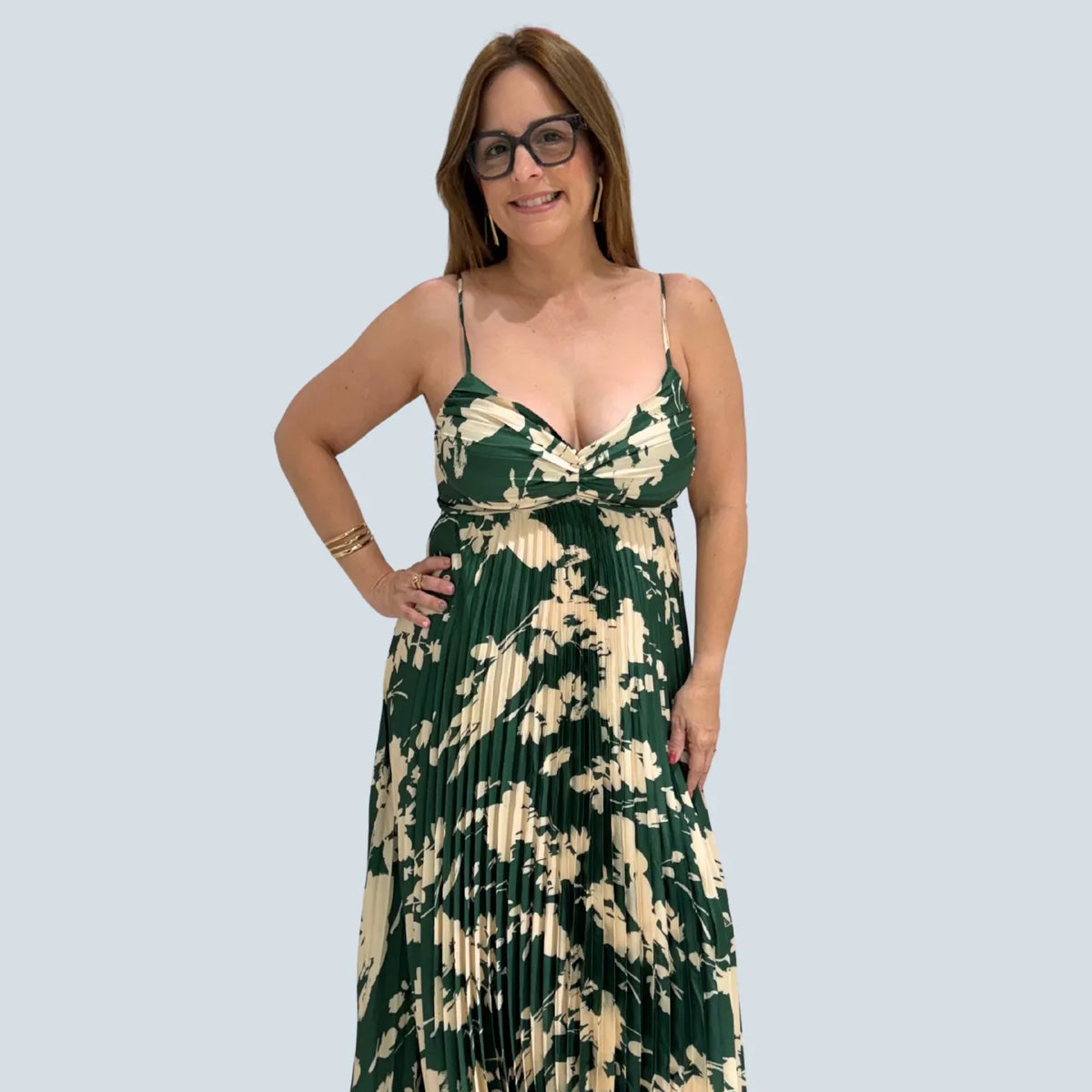 eBoutike Dress Floral Pleated Maxi Dress