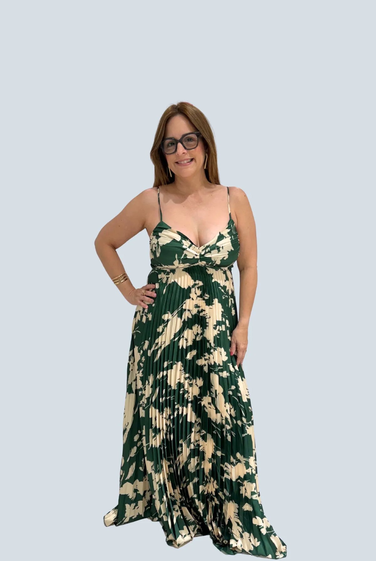 eBoutike Dress Floral Pleated Maxi Dress