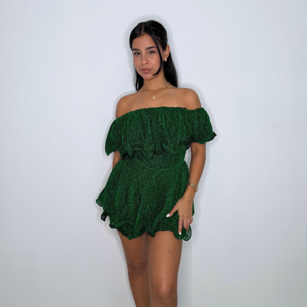 Lurex Off Shoulder Romper