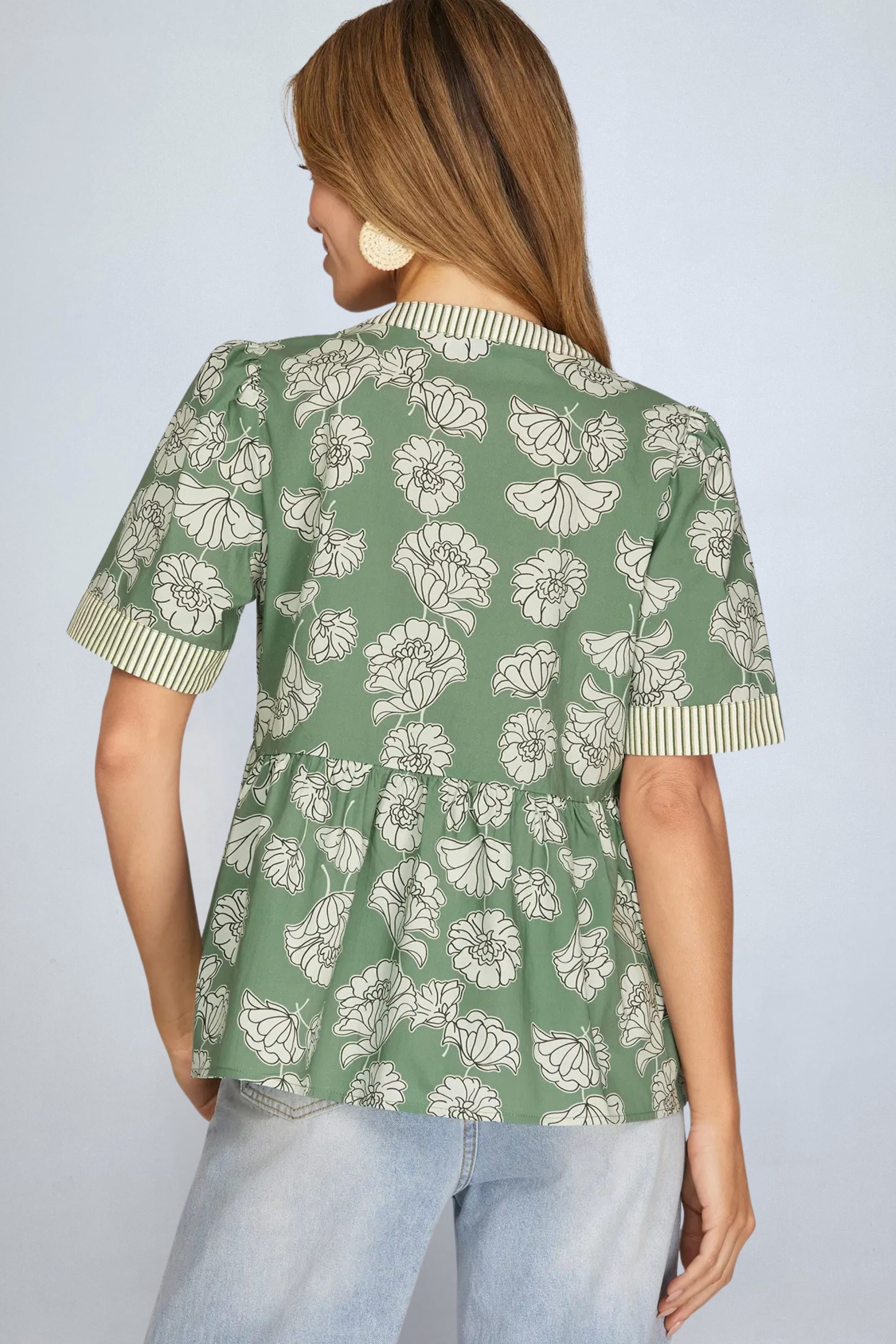 eBoutike Top Short Sleeve Printed Top