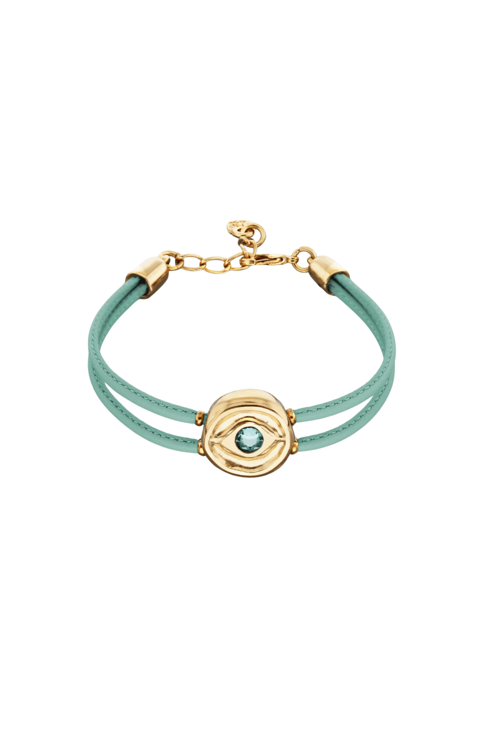 UNOde50 Bracelet Double leather birthstone bracelet with eye