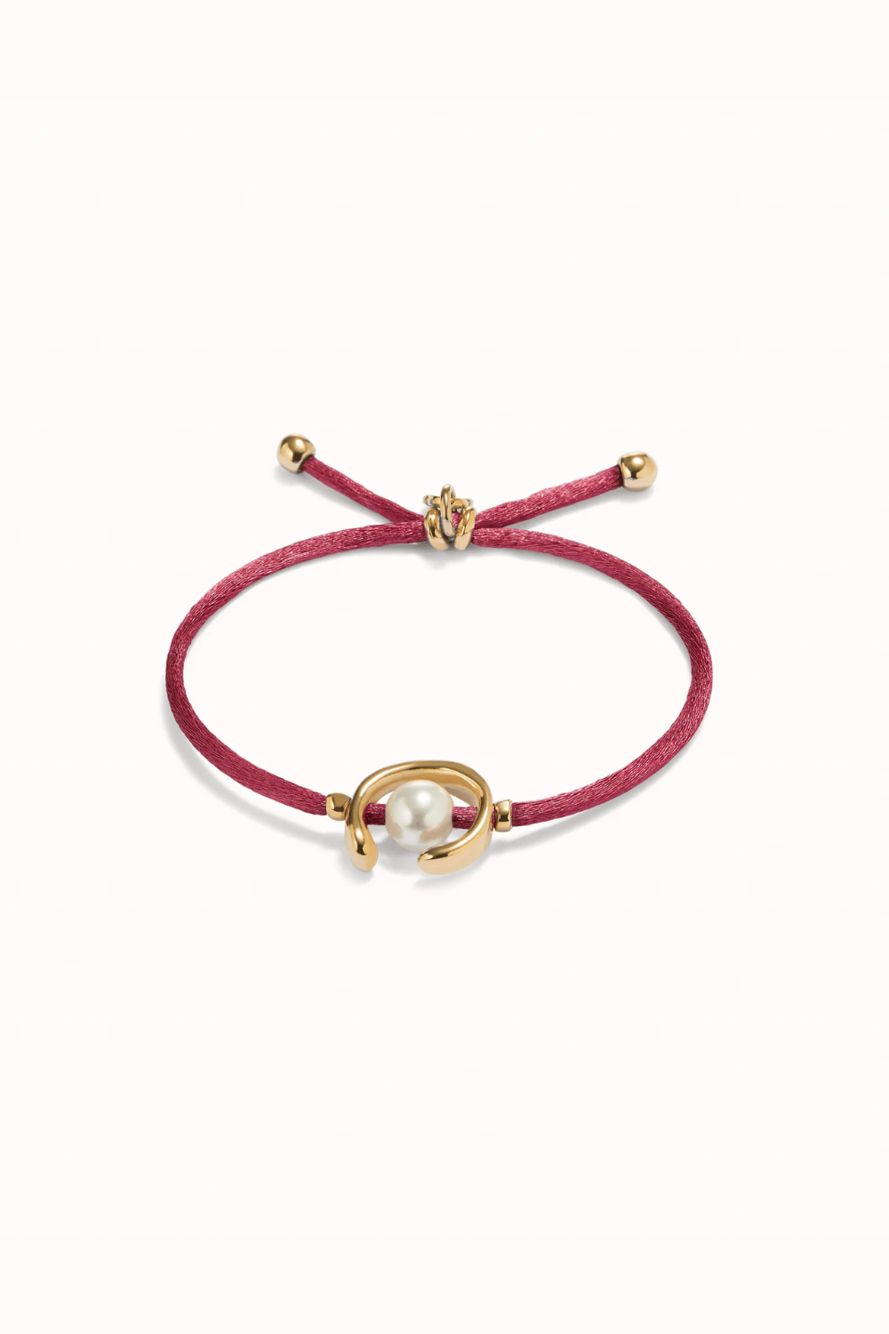 UNOde50 Bracelet Mauve cord bracelet with a pearl
