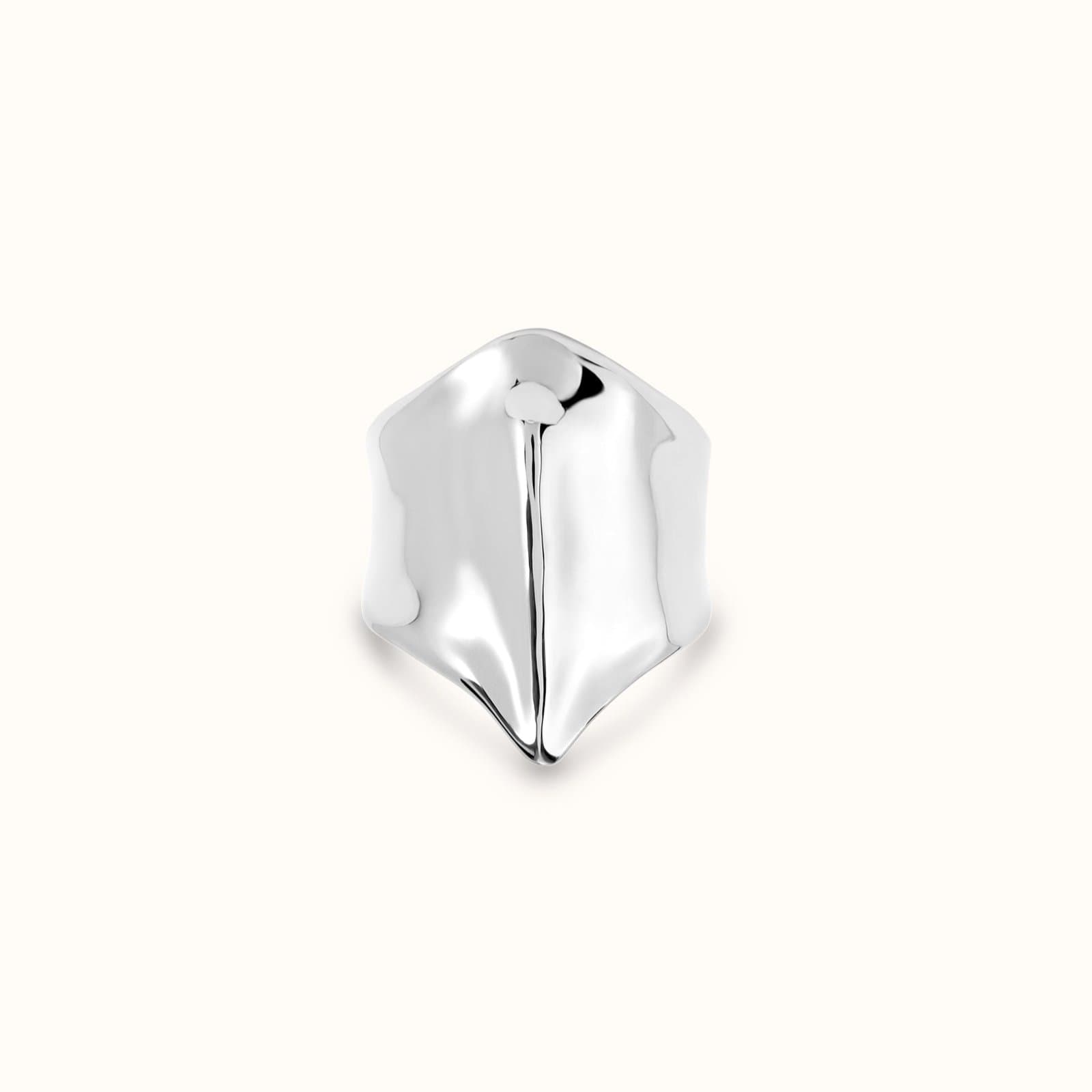 UNOde50 Ring Sterling silver-plated ring with the shape of a manta ray