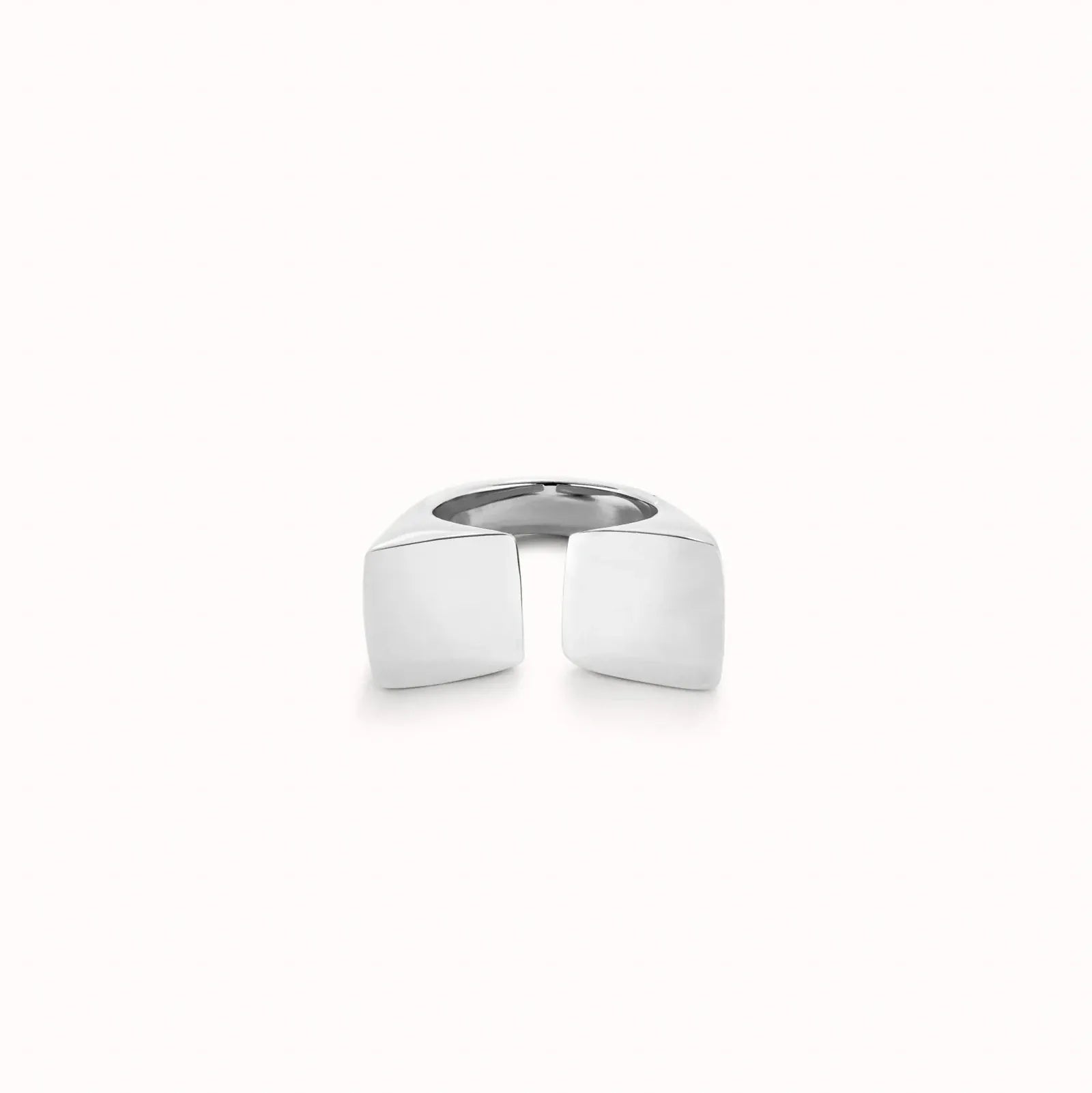 UNOde50 Ring Sterling silver-plated ring smooth finish and square shape