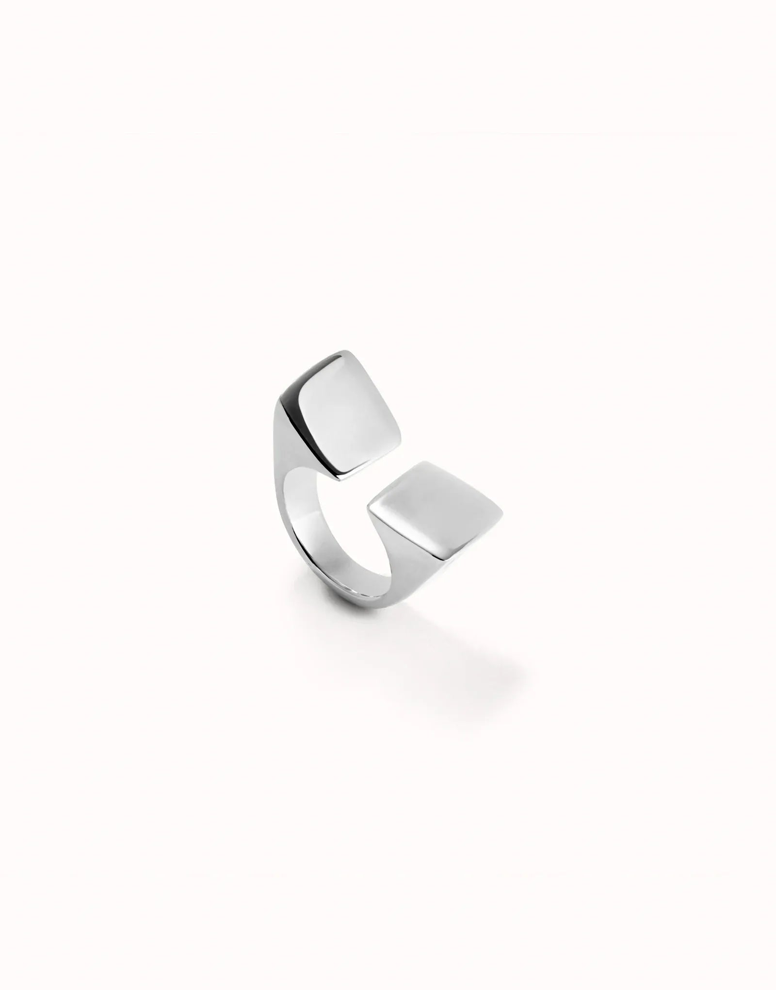 UNOde50 Ring Sterling silver-plated ring smooth finish and square shape