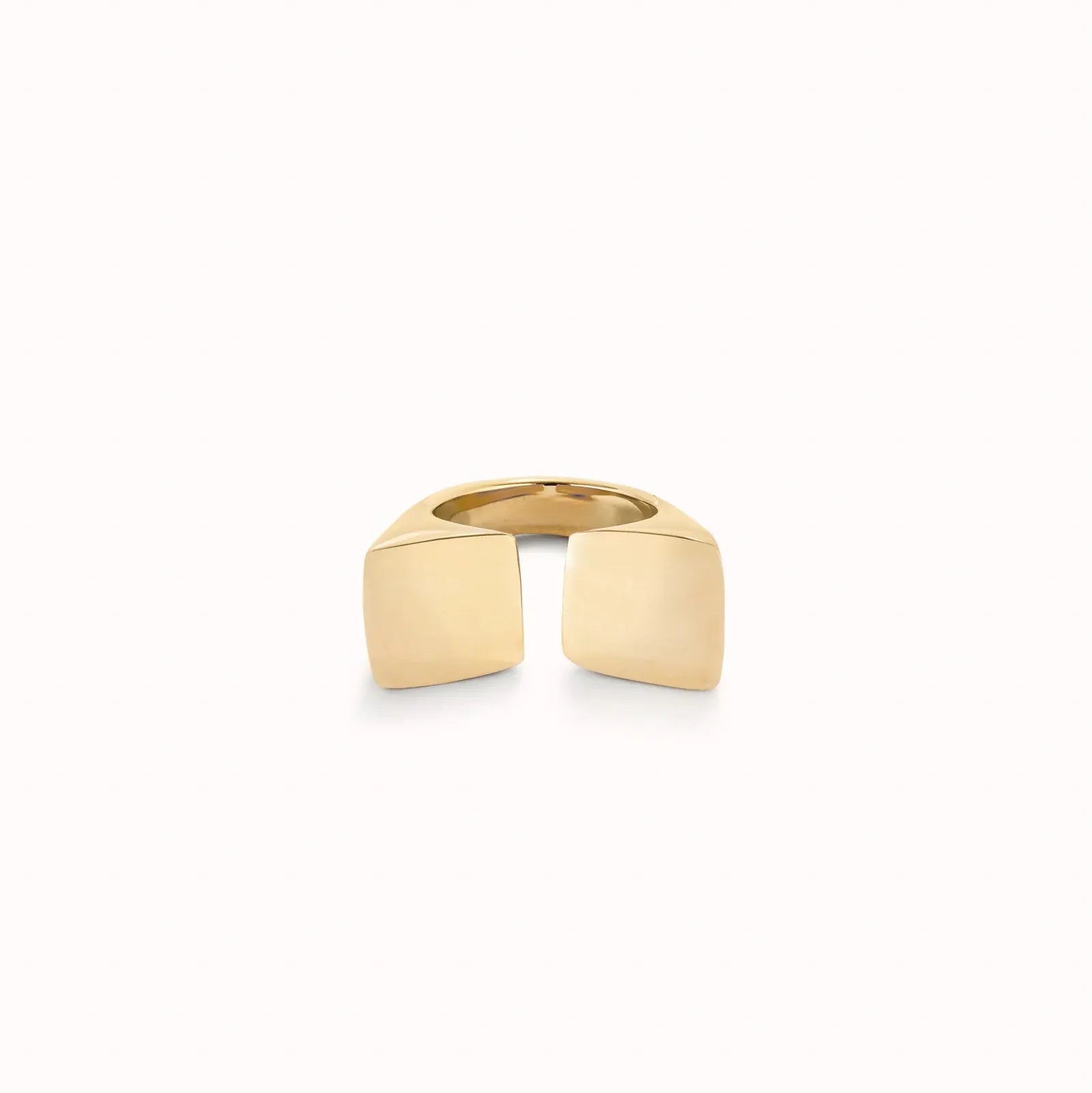 UNOde50 Ring 18K gold-plated ring smooth finish and square shape