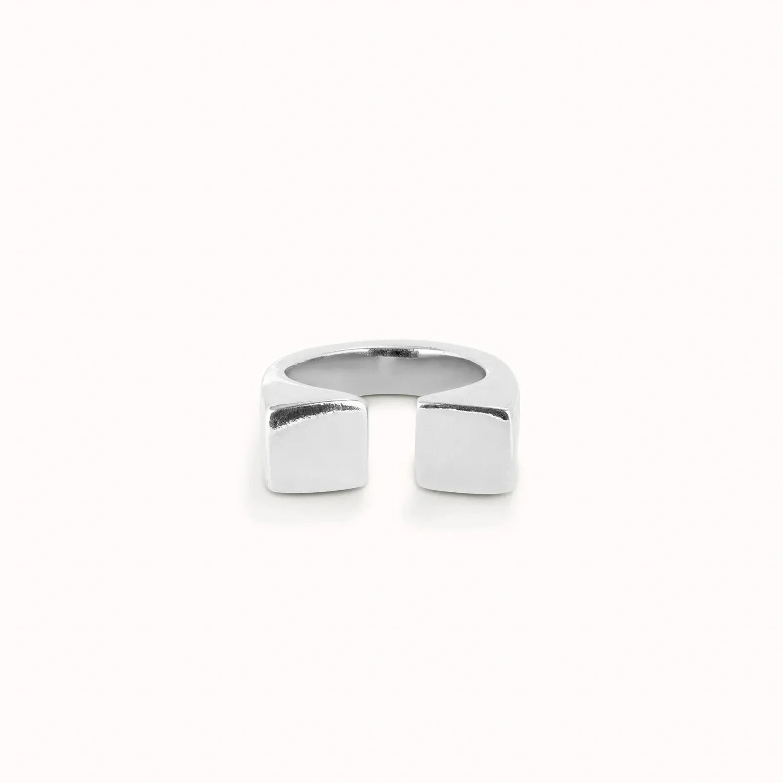 UNOde50 Ring Sterling silver-plated ring smooth finish and square shape