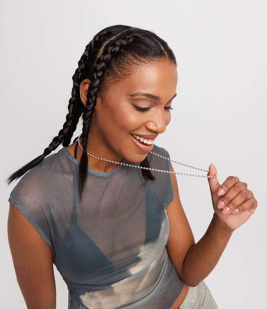 UNOde50 Necklace Long beaded chain charm necklace