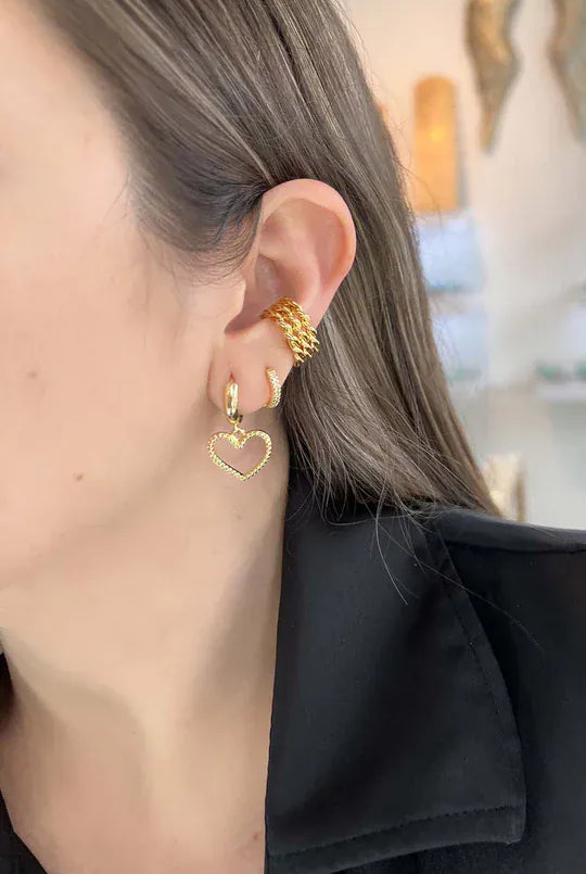 Turquesa Earring Earcuff twisted 3 lines