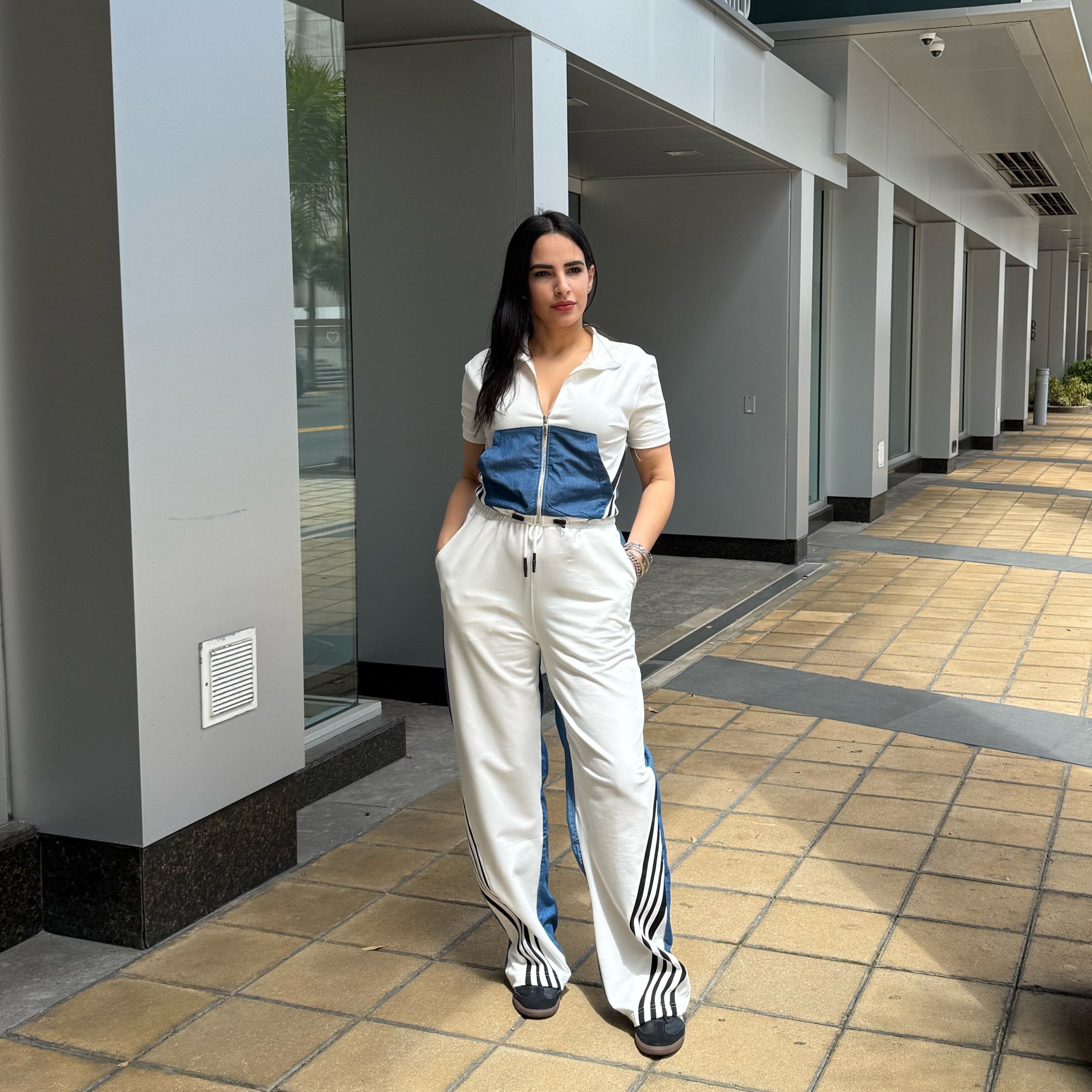 Set Cotton Denim Black Lines