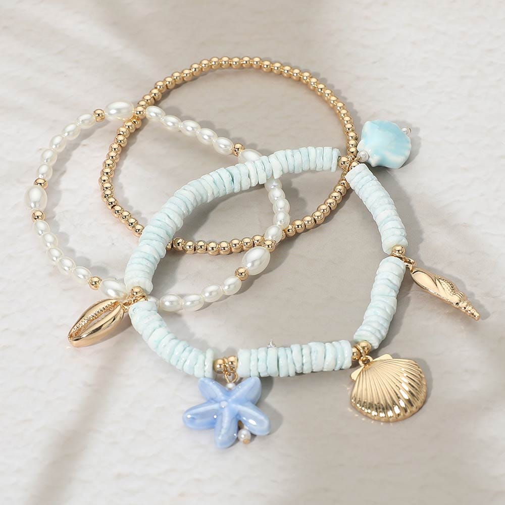 eBoutike Bracelet Beaded Stretch Multi Layered Bracelets
