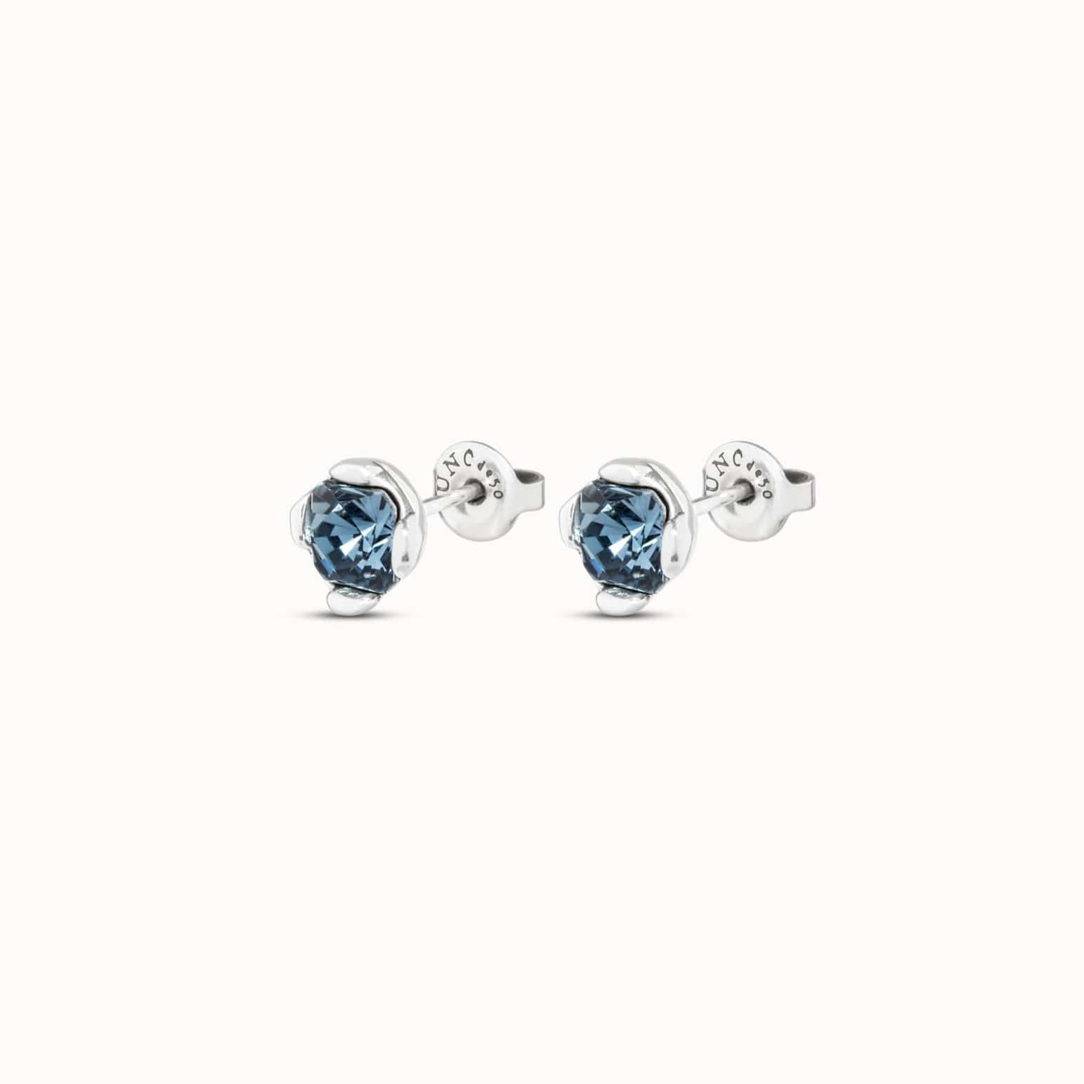 UNOde50 Earring Sterling silver-plated earrings with blue crystals