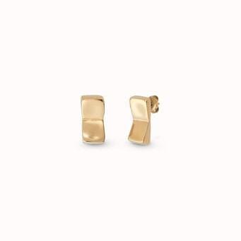 UNOde50 Earring 18K gold-plated rectangular-shaped earrings