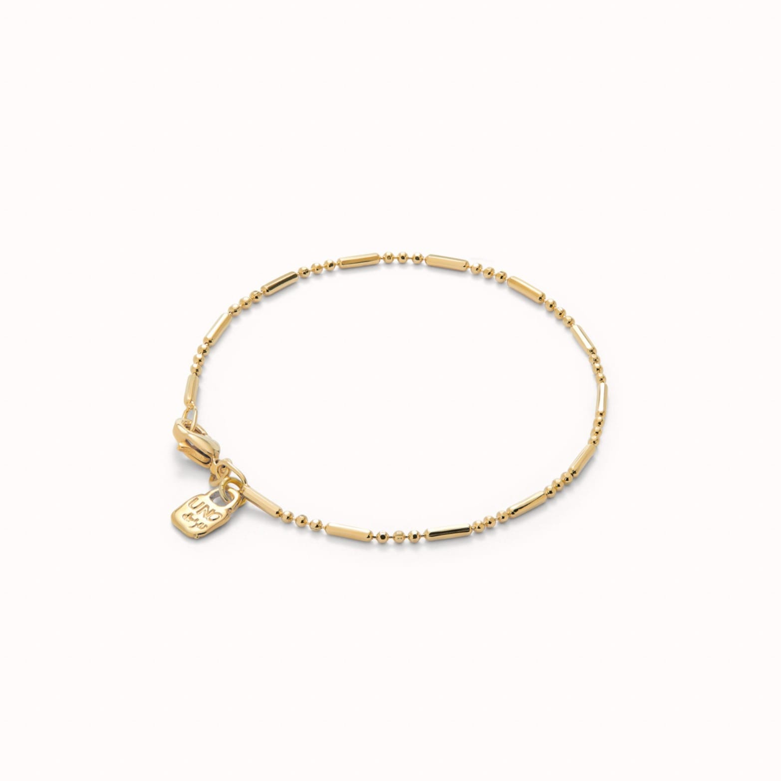 UNOde50 Bracelet 18K gold-plated bracelet with beads and elongated pieces