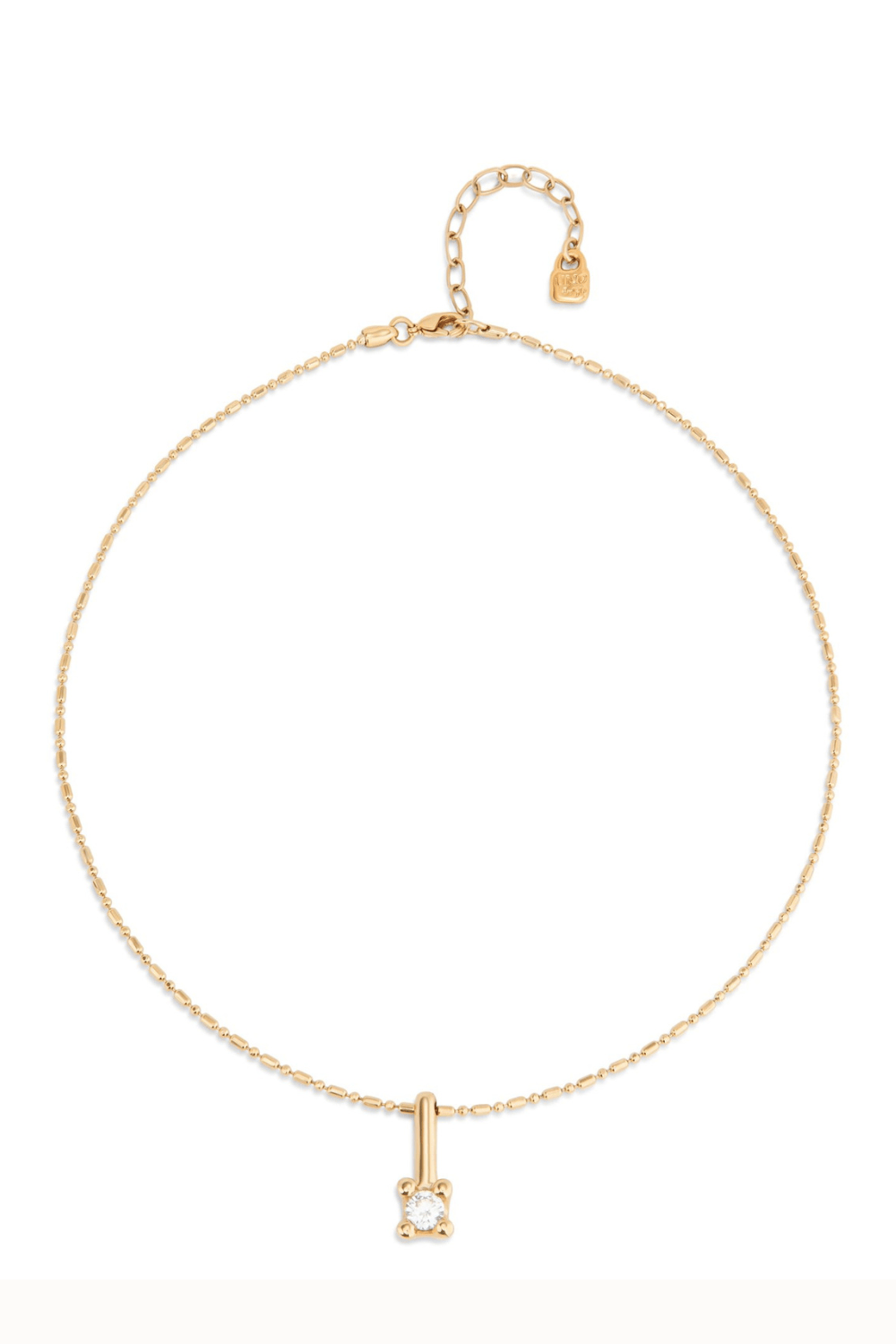 UNOde50 Necklace Short chain necklace with white cubic zirconia