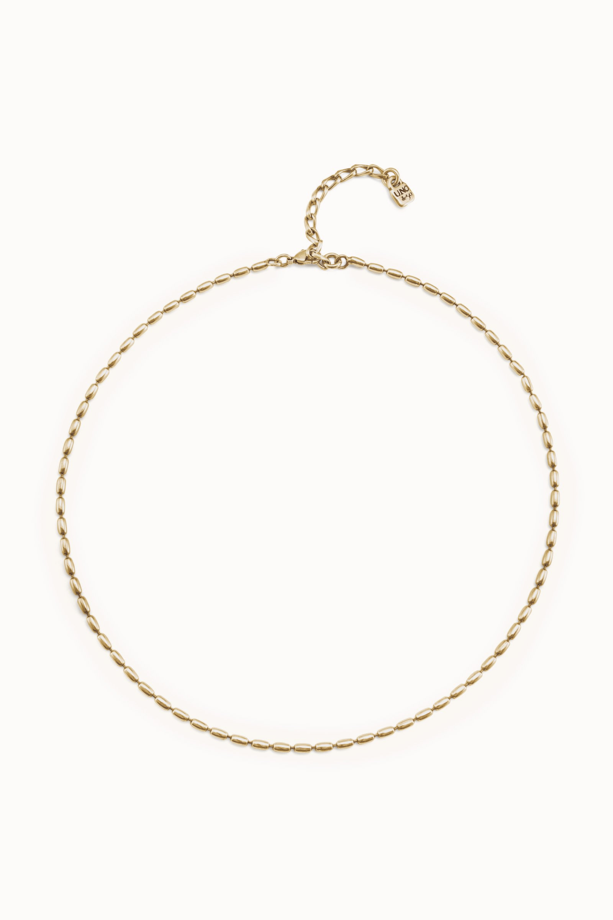 UNOde50 Necklace 18K gold-plated chain with thin oval links and carabiner clasp