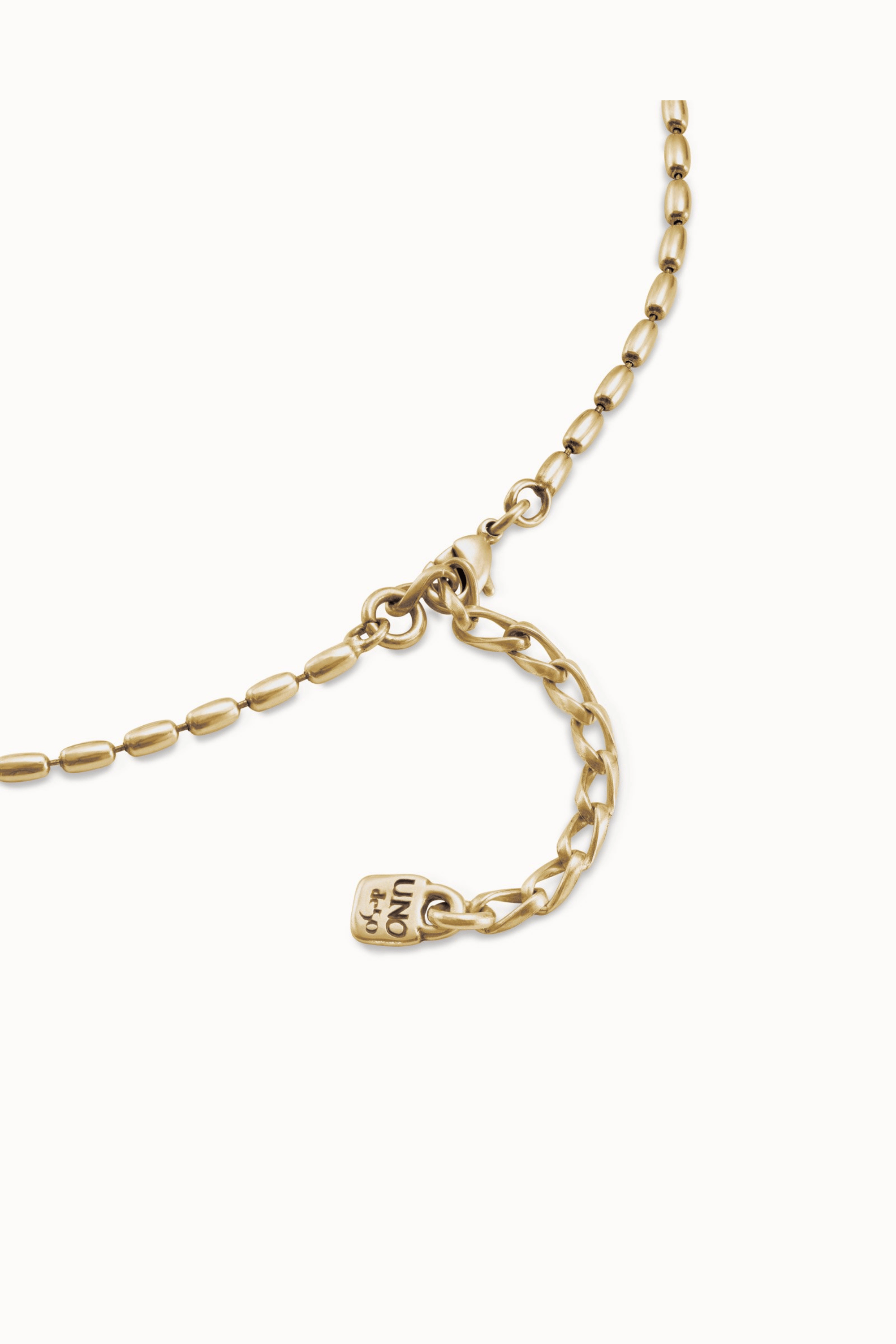 UNOde50 Necklace 18K gold-plated chain with thin oval links and carabiner clasp