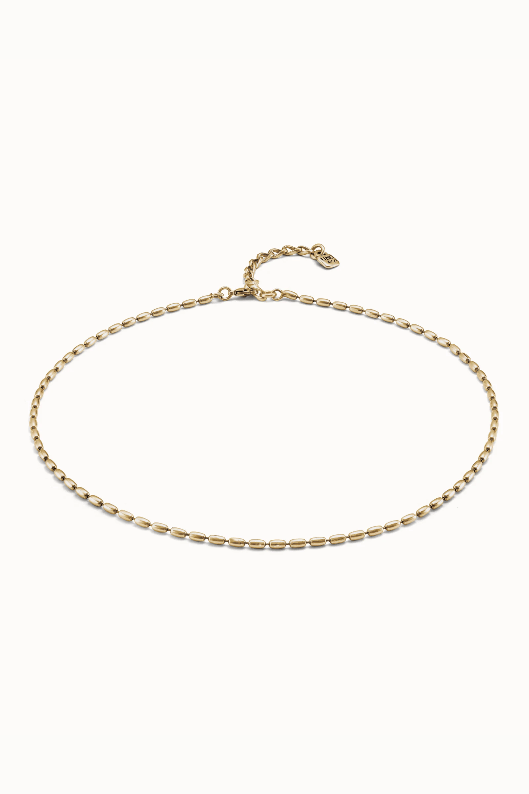 UNOde50 Necklace 18K gold-plated chain with thin oval links and carabiner clasp