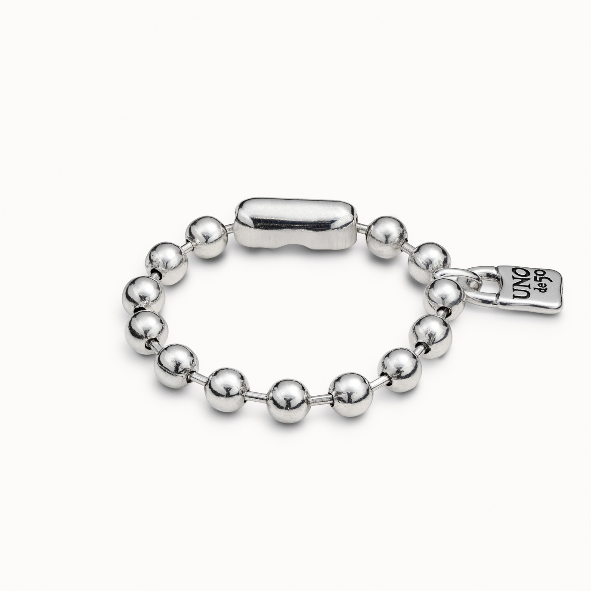 Sterling silver-plated bracelet with beads