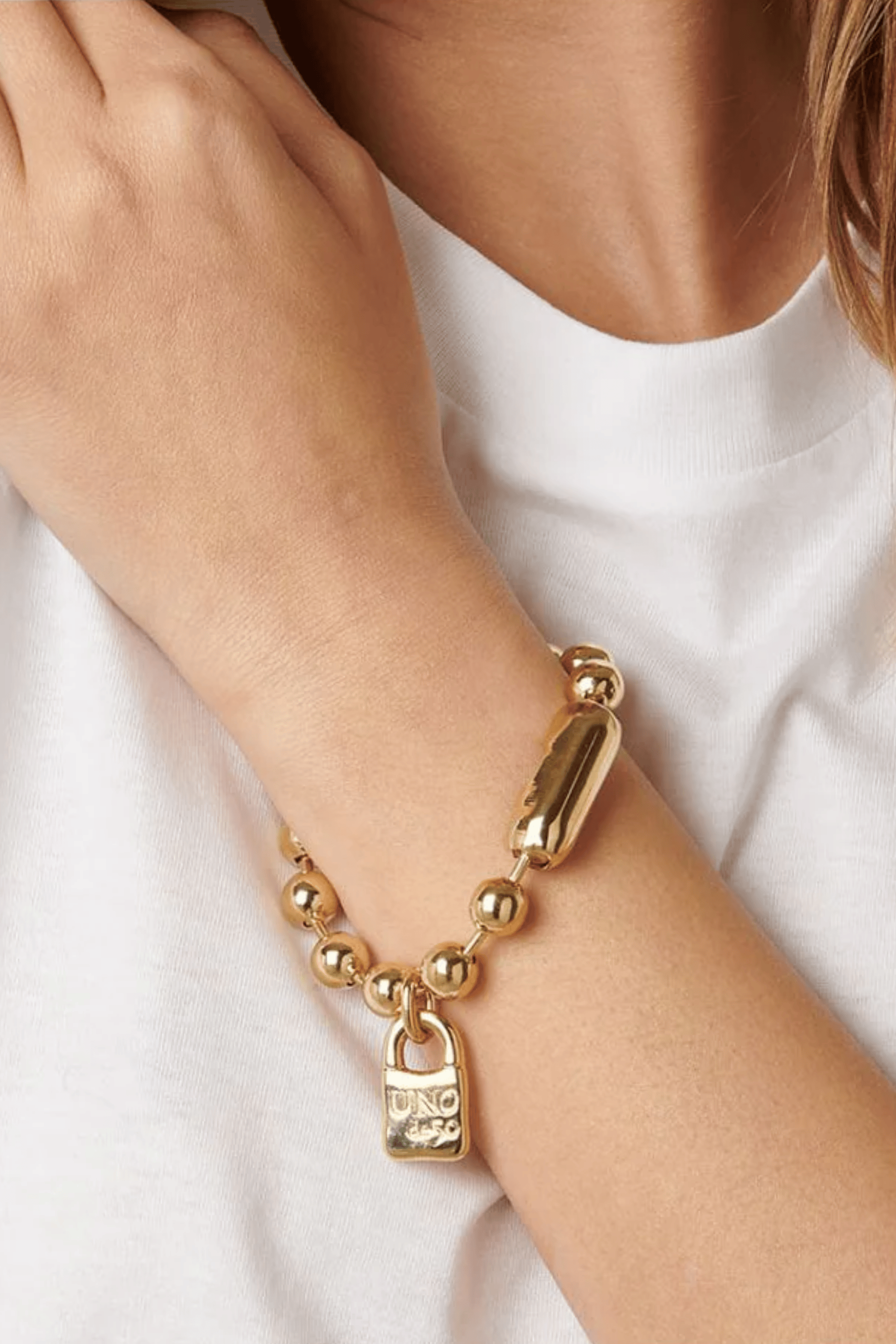 UNOde50 Bracelet Sterling silver-plated bracelet with beads