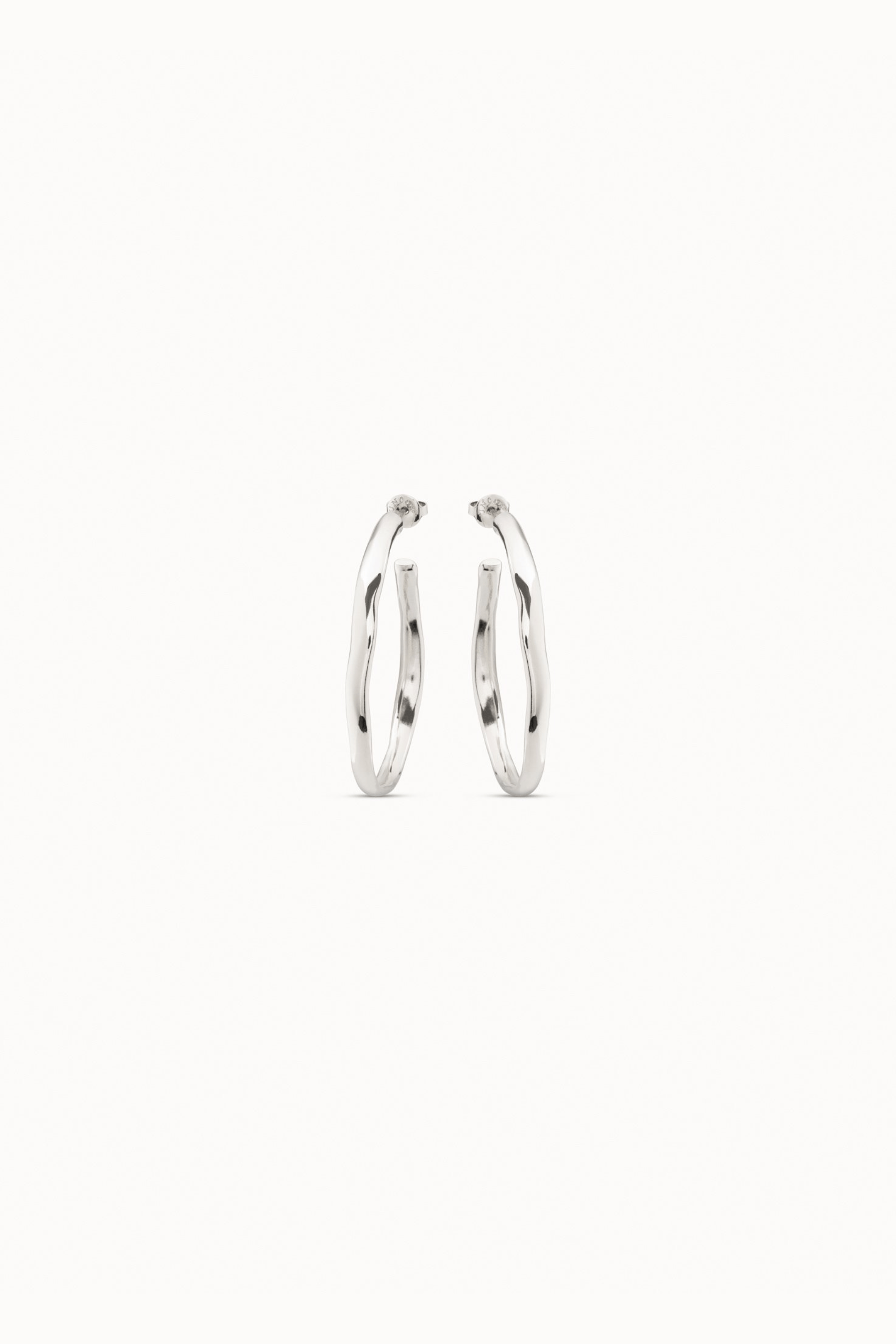 UNOde50 Earring Sterling silver-plated open hoop earrings