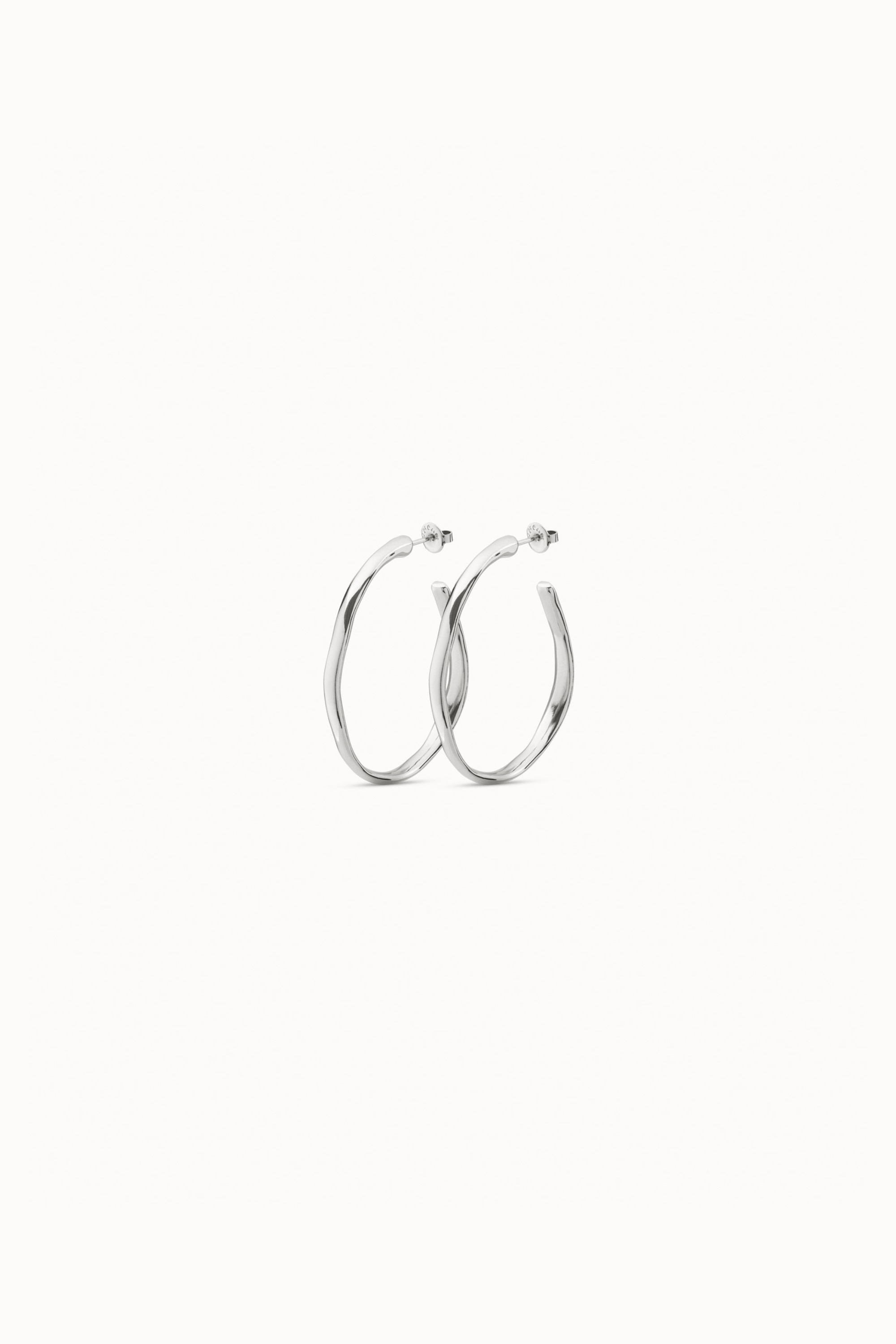 UNOde50 Earring Sterling silver-plated open hoop earrings