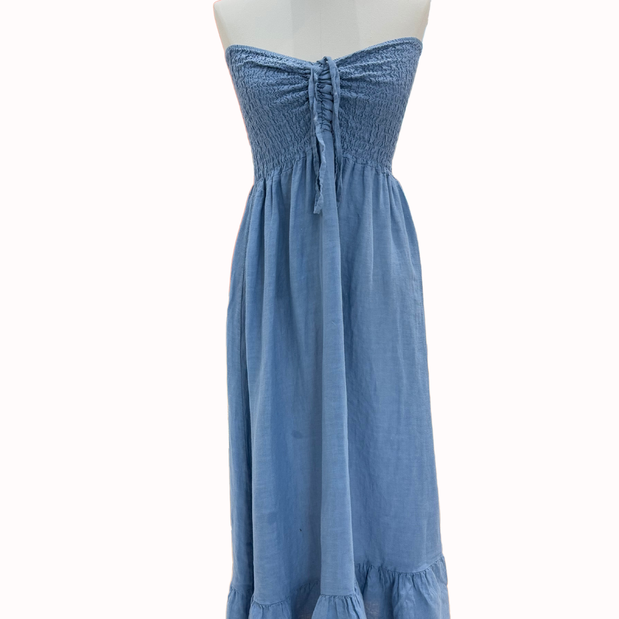 Linen Strapless Dress