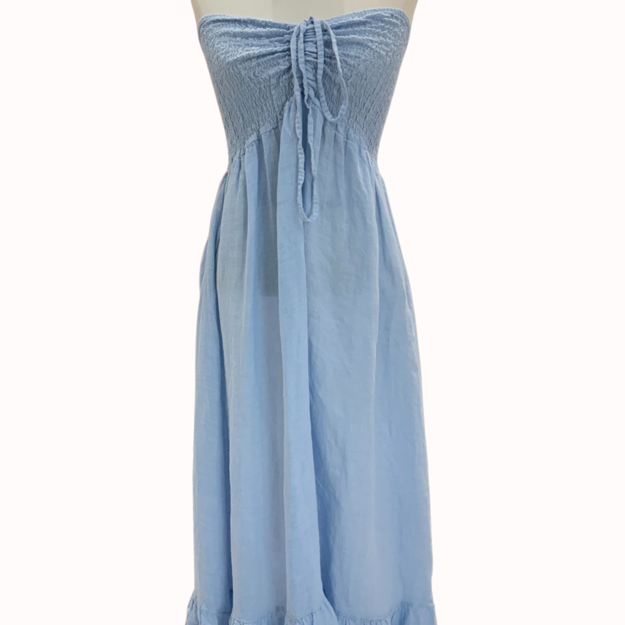 Linen Strapless Dress