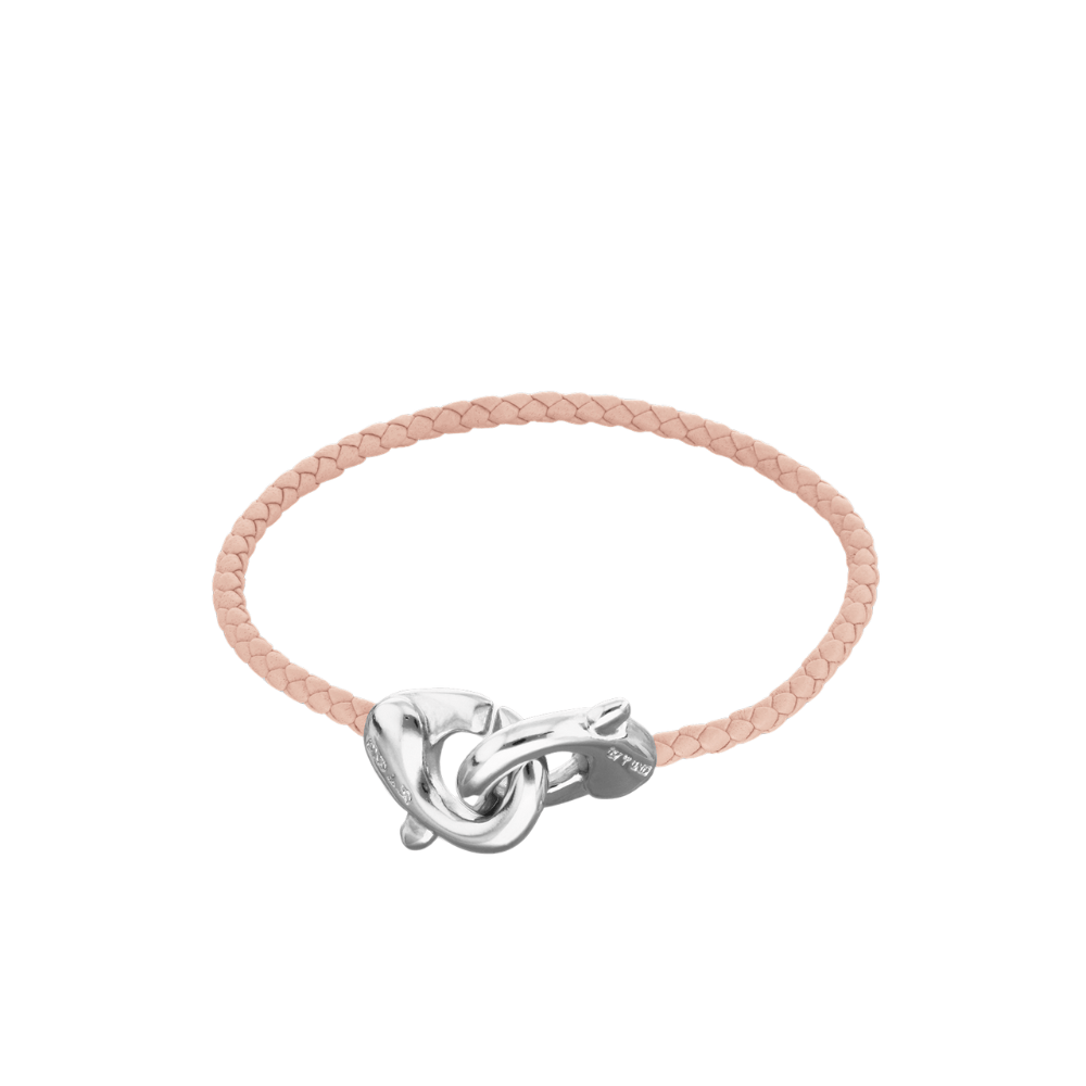 UNOde50 Bracelet Leather bracelet with interlocking carabiner