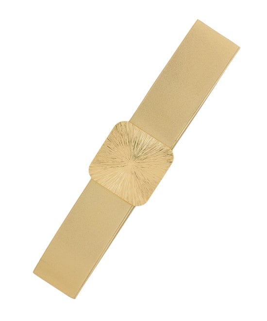 eBoutike Belt Square Buckle Shiny Stretch Belt