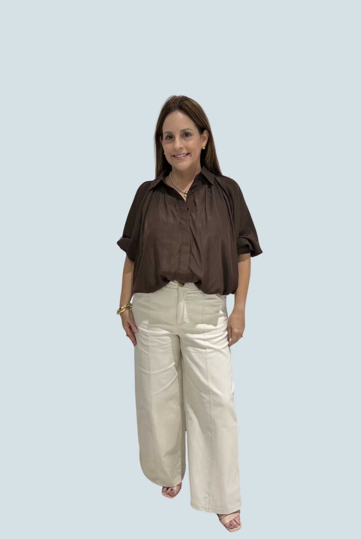 eBoutike Bottom High Rise Stitch Seamed Stretch Crop Pants