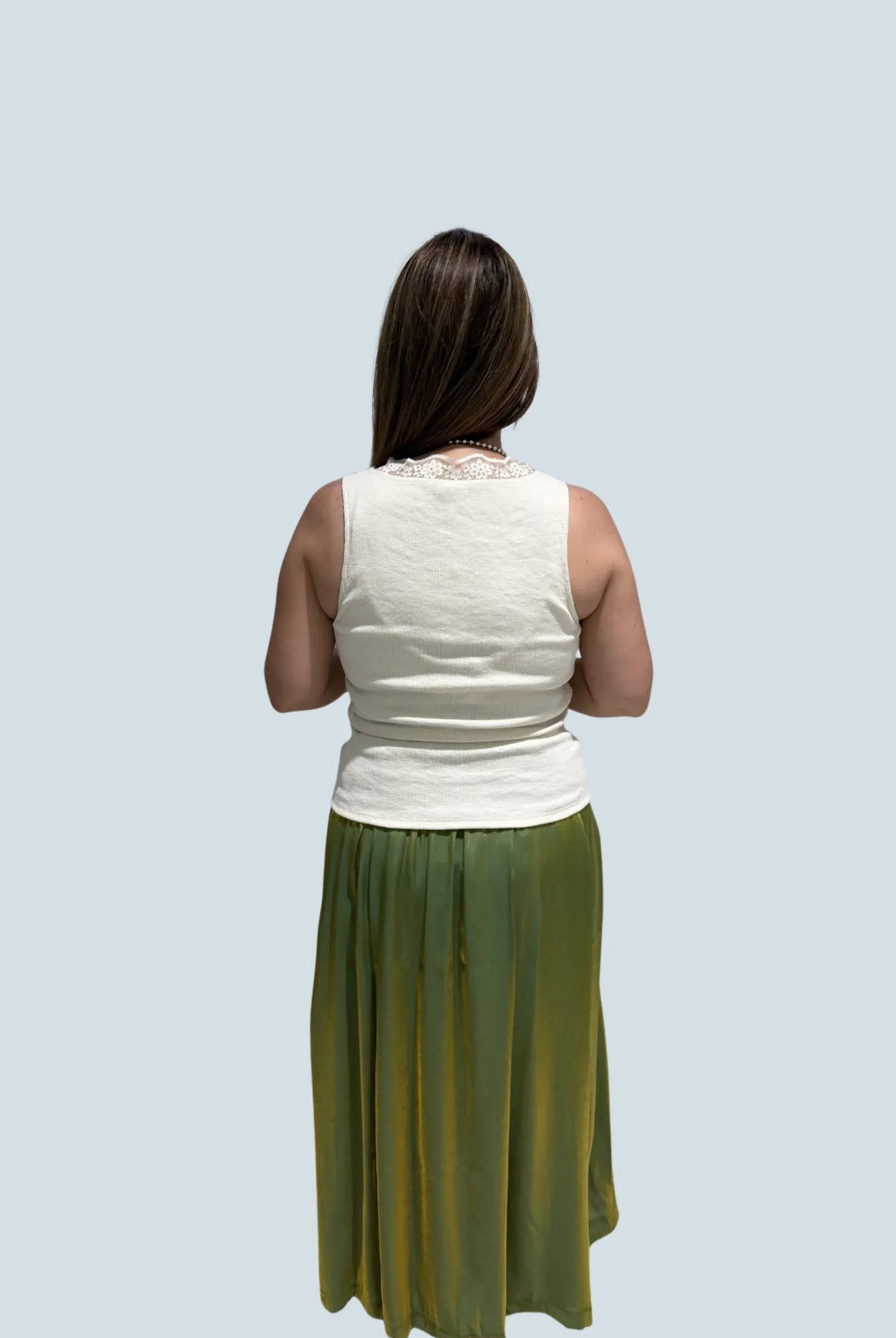 eBoutike Top Sleeveless Lace Trim Tank Top