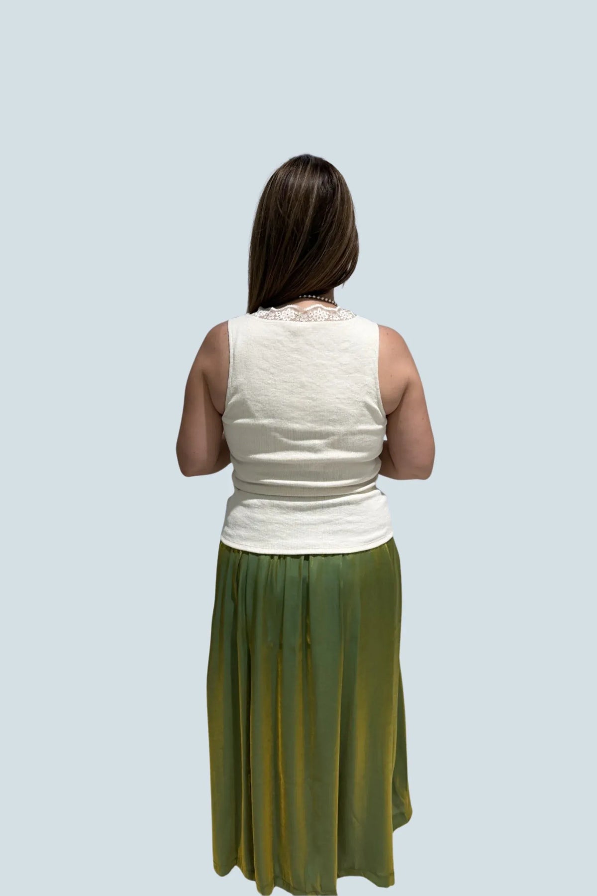 eBoutike Top Sleeveless Lace Trim Tank Top